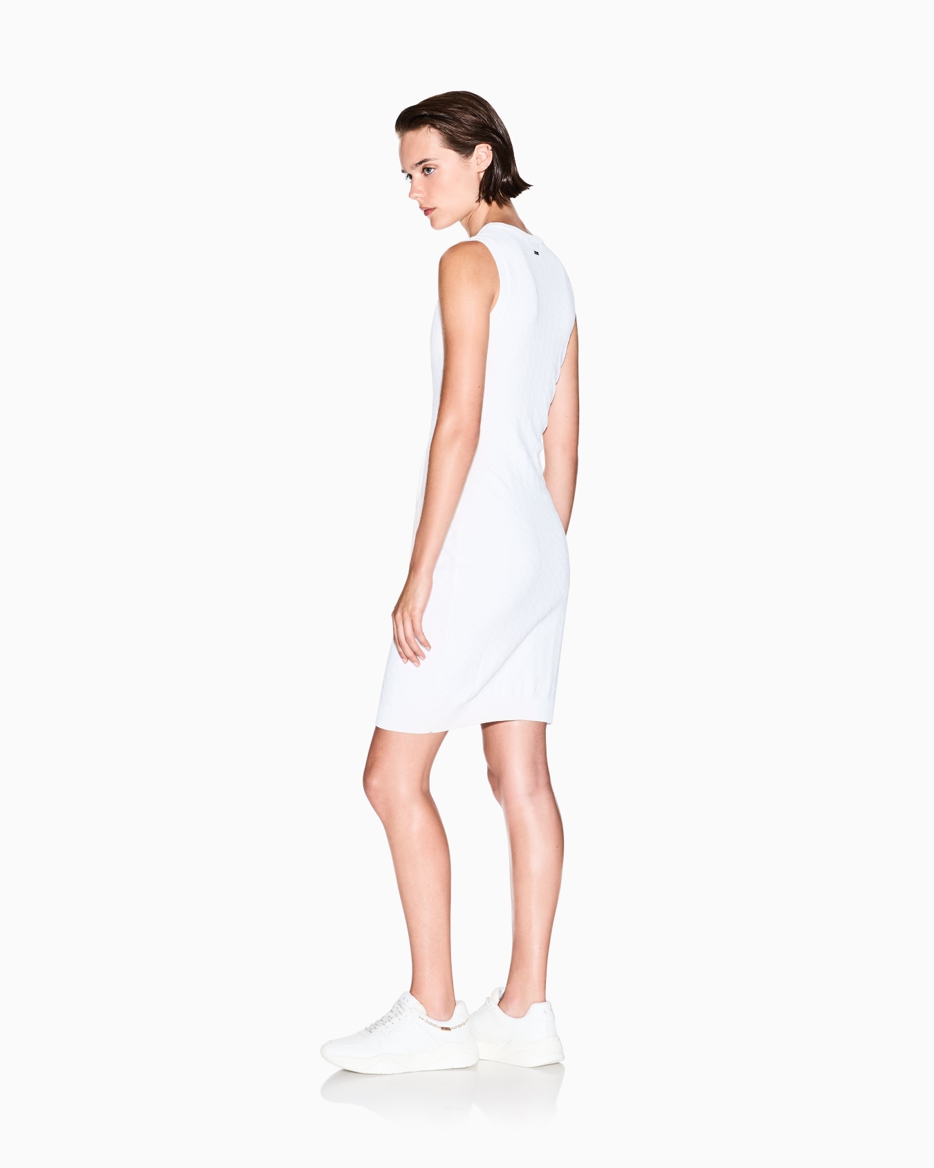 Sheath dress with allover logo Slide 2