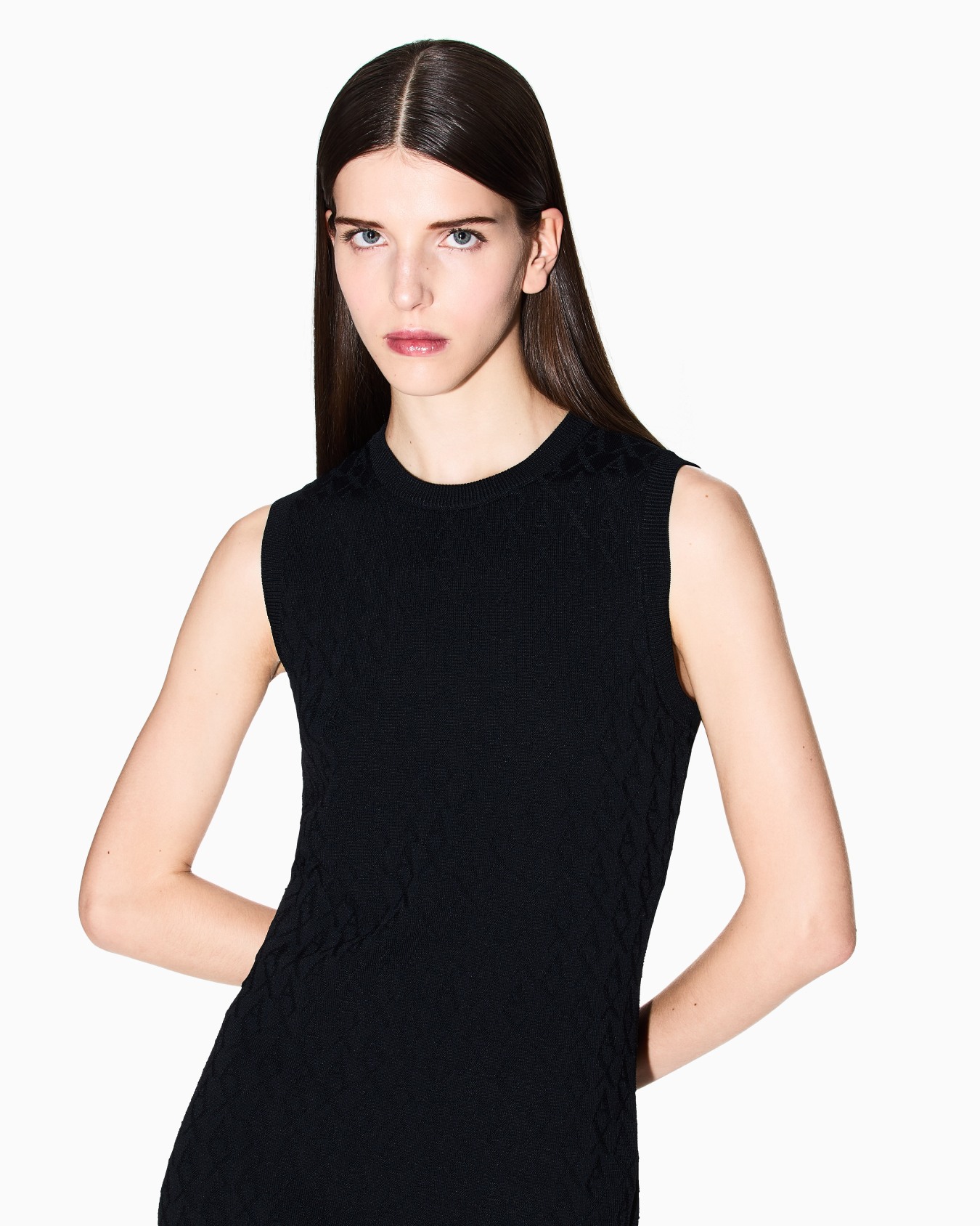 Sheath dress with allover logo Slide 4