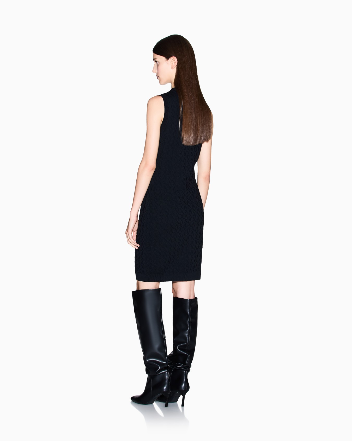 Sheath dress with allover logo Slide 2