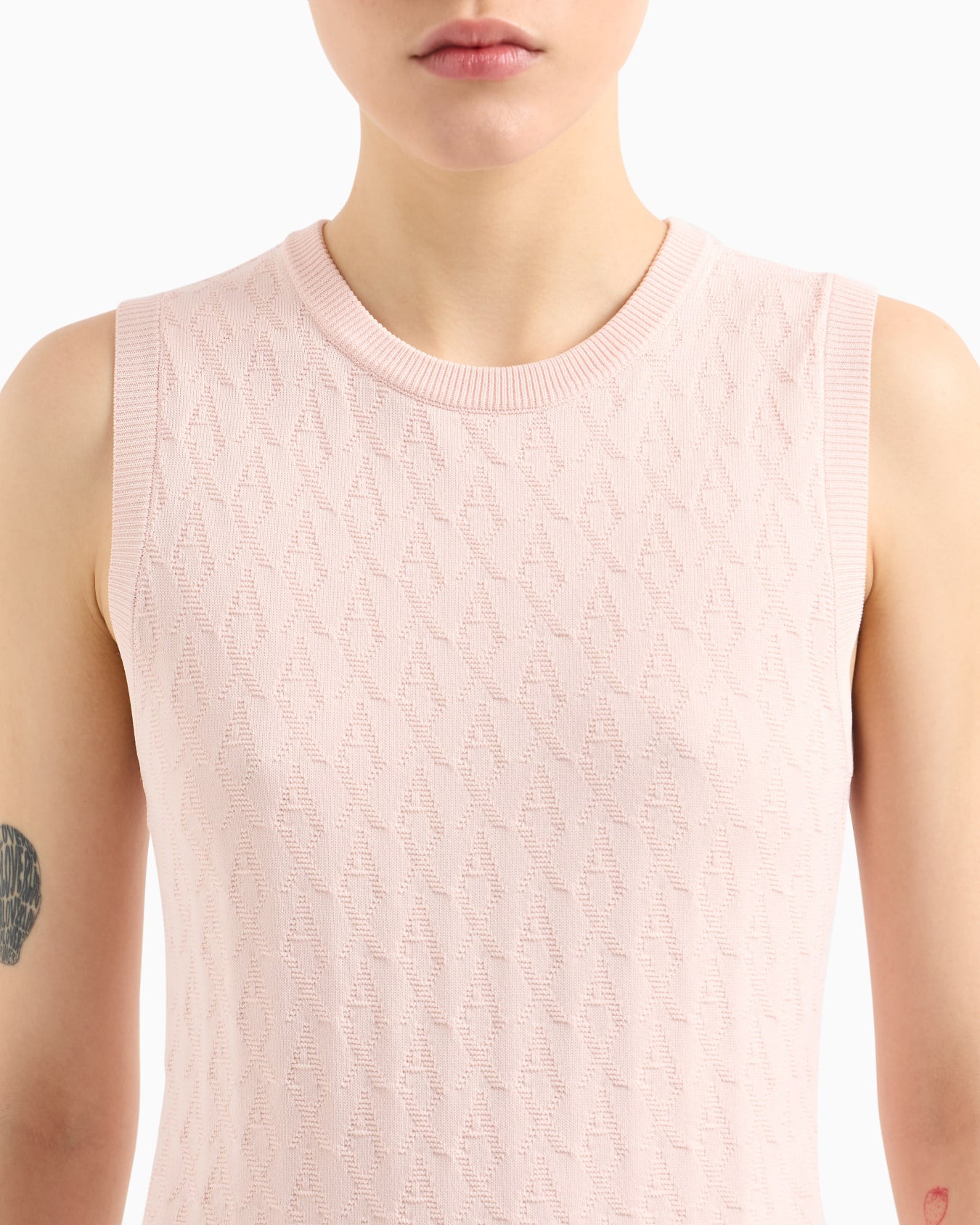 Sheath dress with allover logo Slide 3