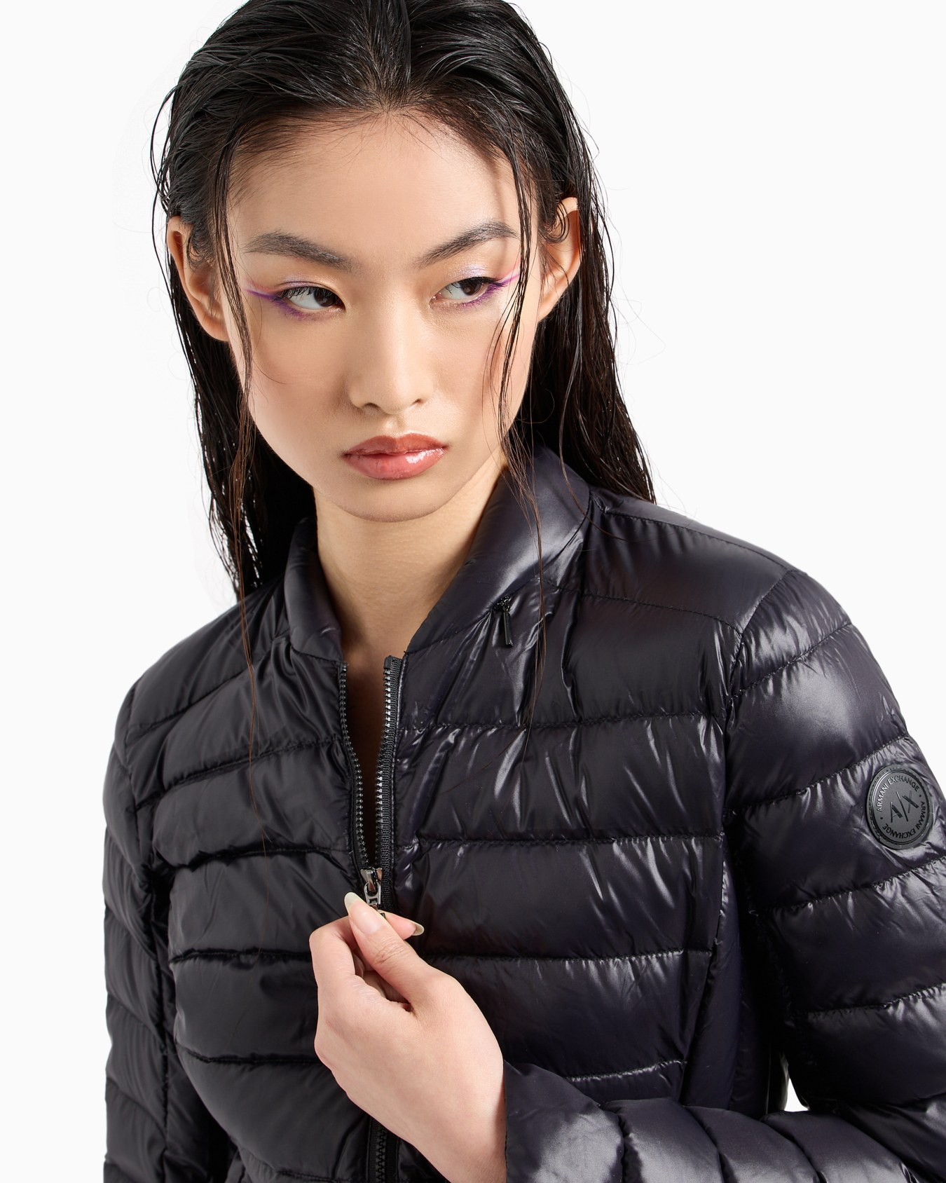 Shiny fabric down jacket Slide 4
