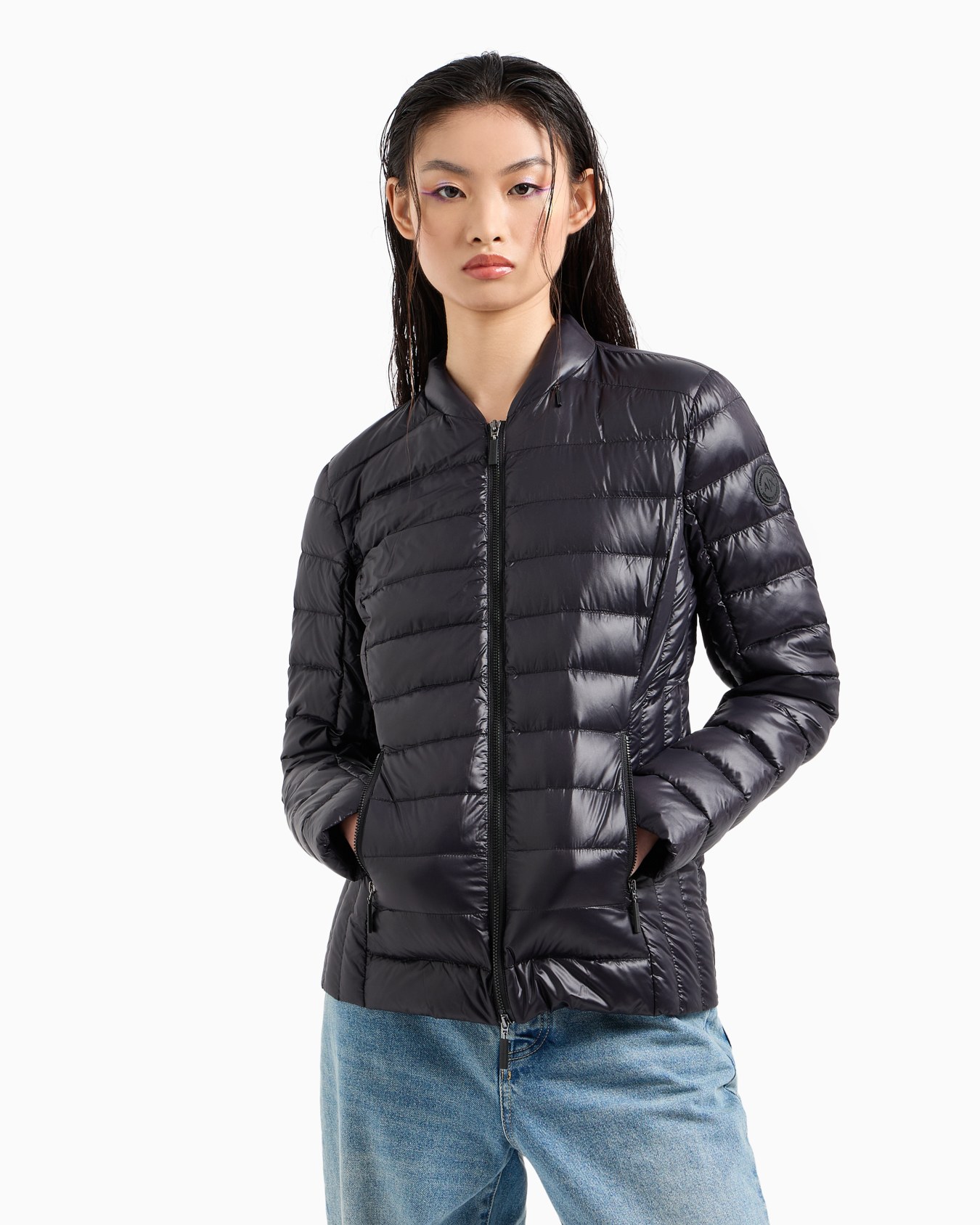 Shiny fabric down jacket Slide 3