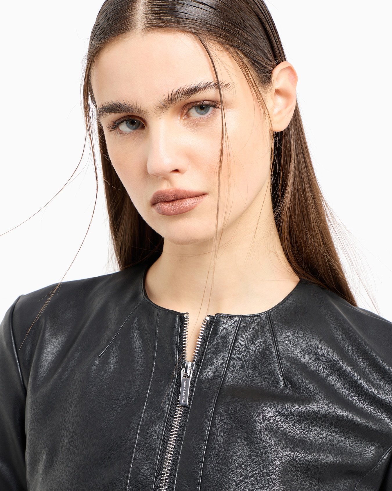 Biker jacket with decorative stitching Slide 4