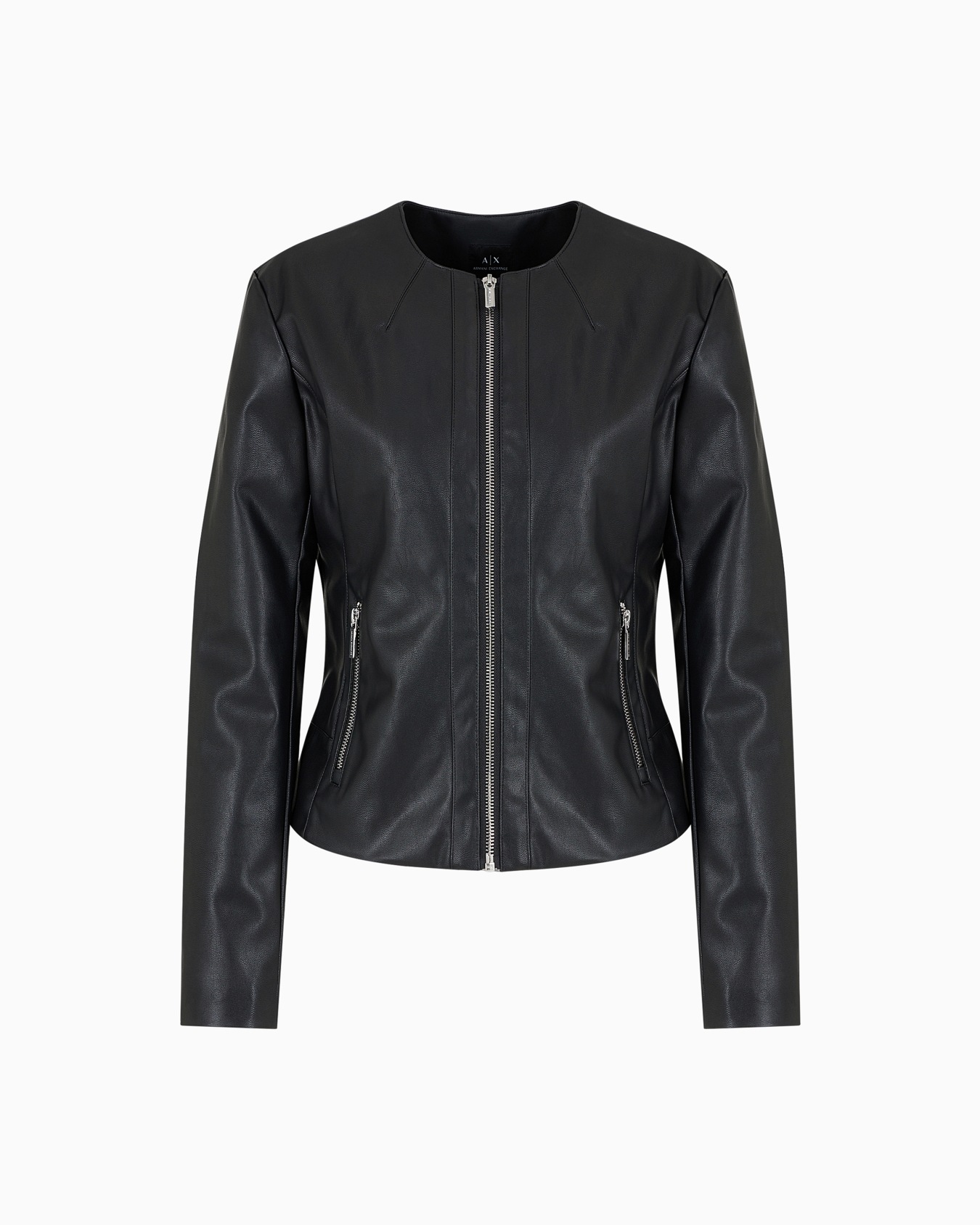 Biker jacket with decorative stitching Slide 0