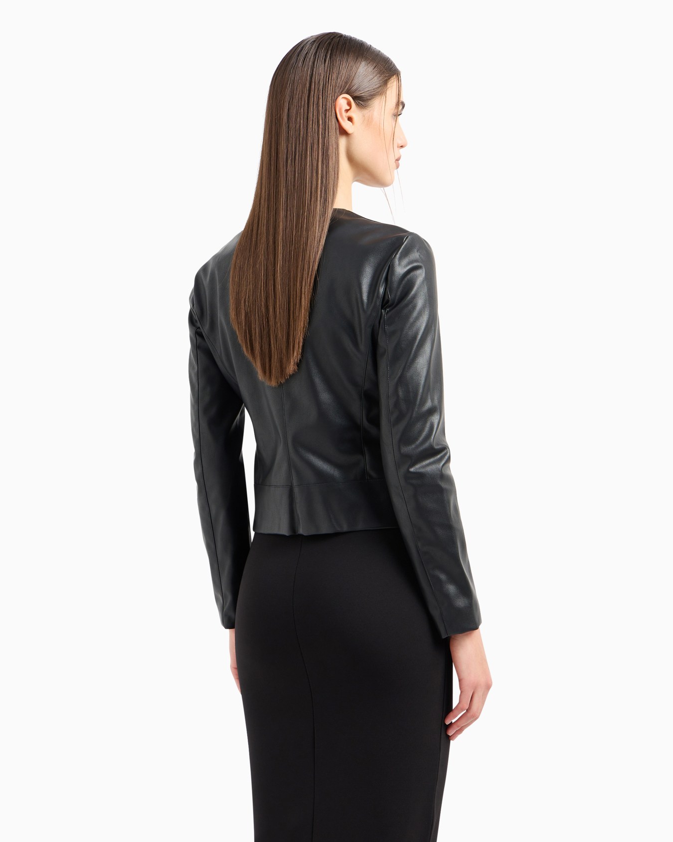 Biker jacket with decorative stitching Slide 2