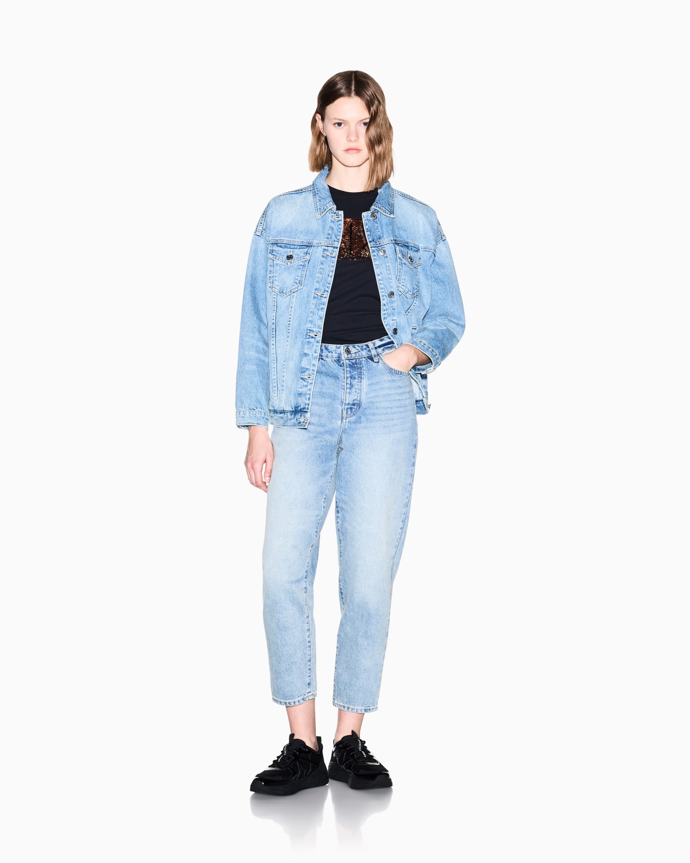 Used effect denim jacket Slide 1