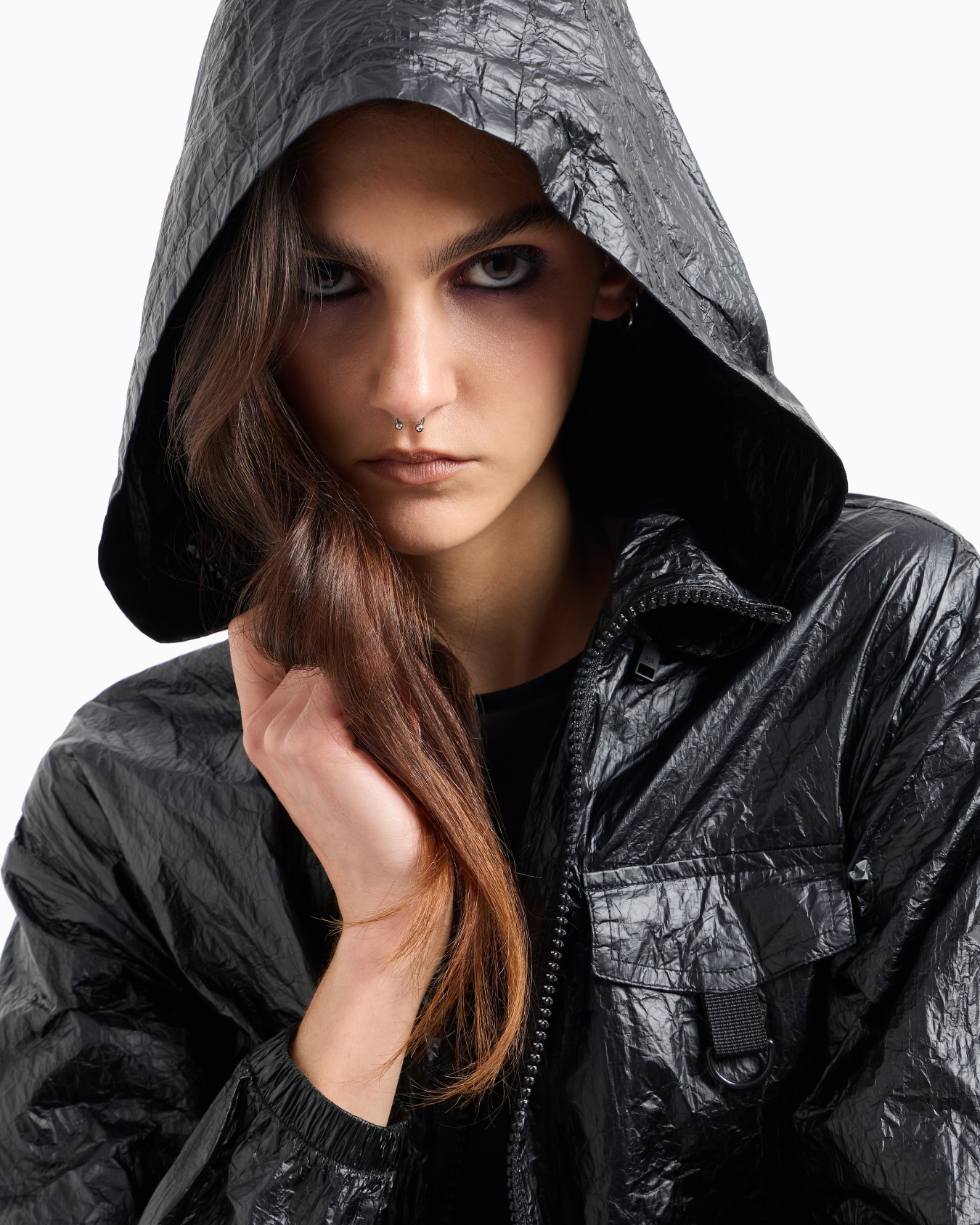 Non-woven windbreaker with hood and hook Slide 4