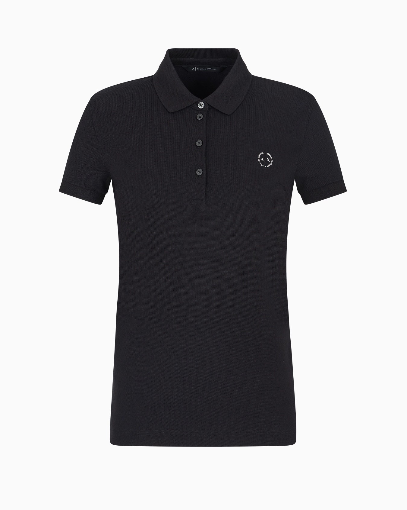Slim fit piquet polo with round logo Diapositiva 0