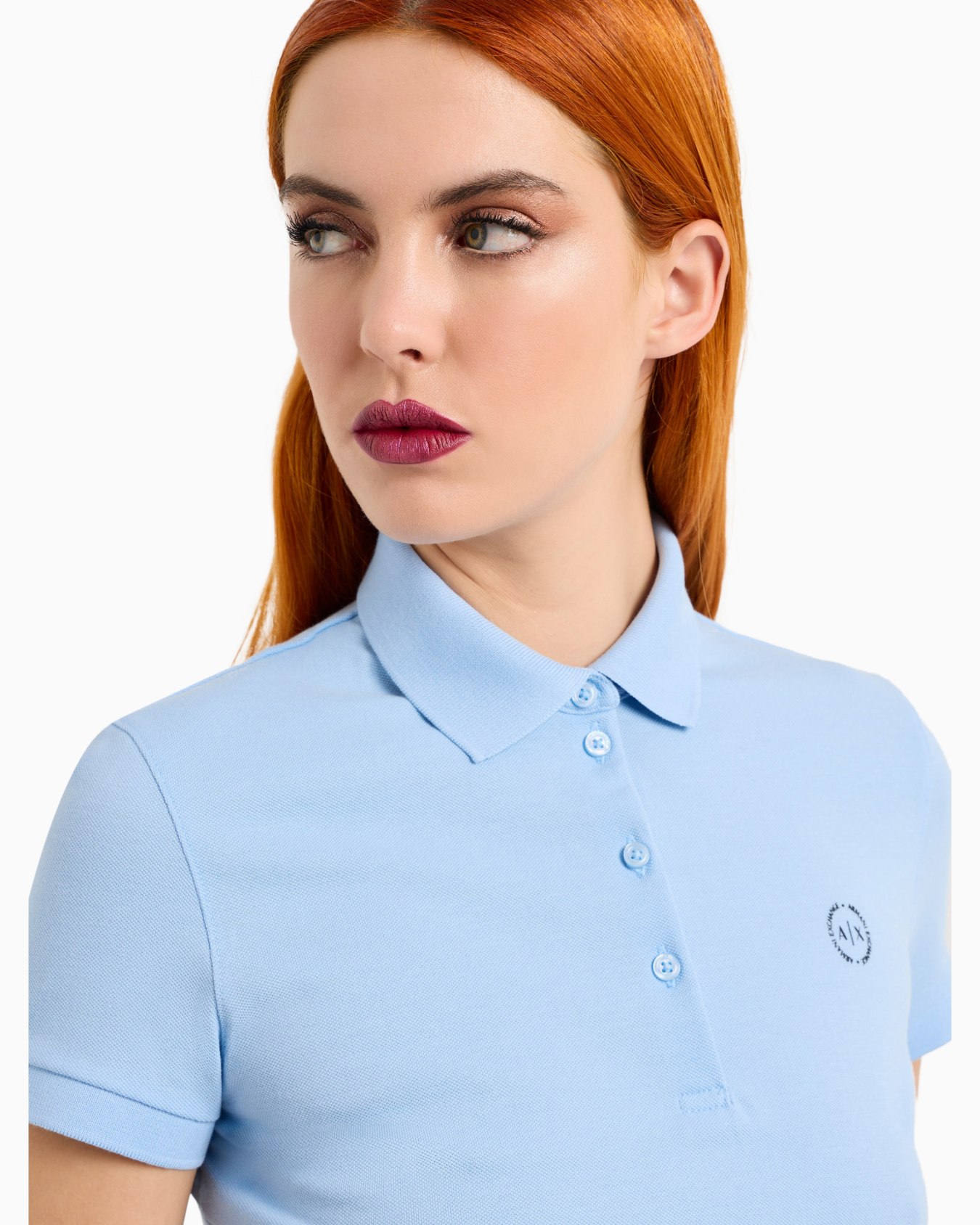 Slim fit piquet polo with round logo Slide 4