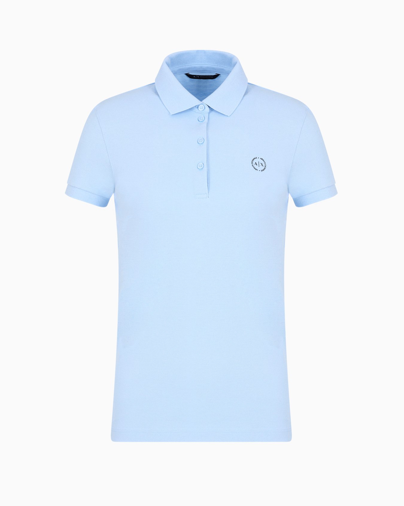 Slim fit piquet polo with round logo Slide 0