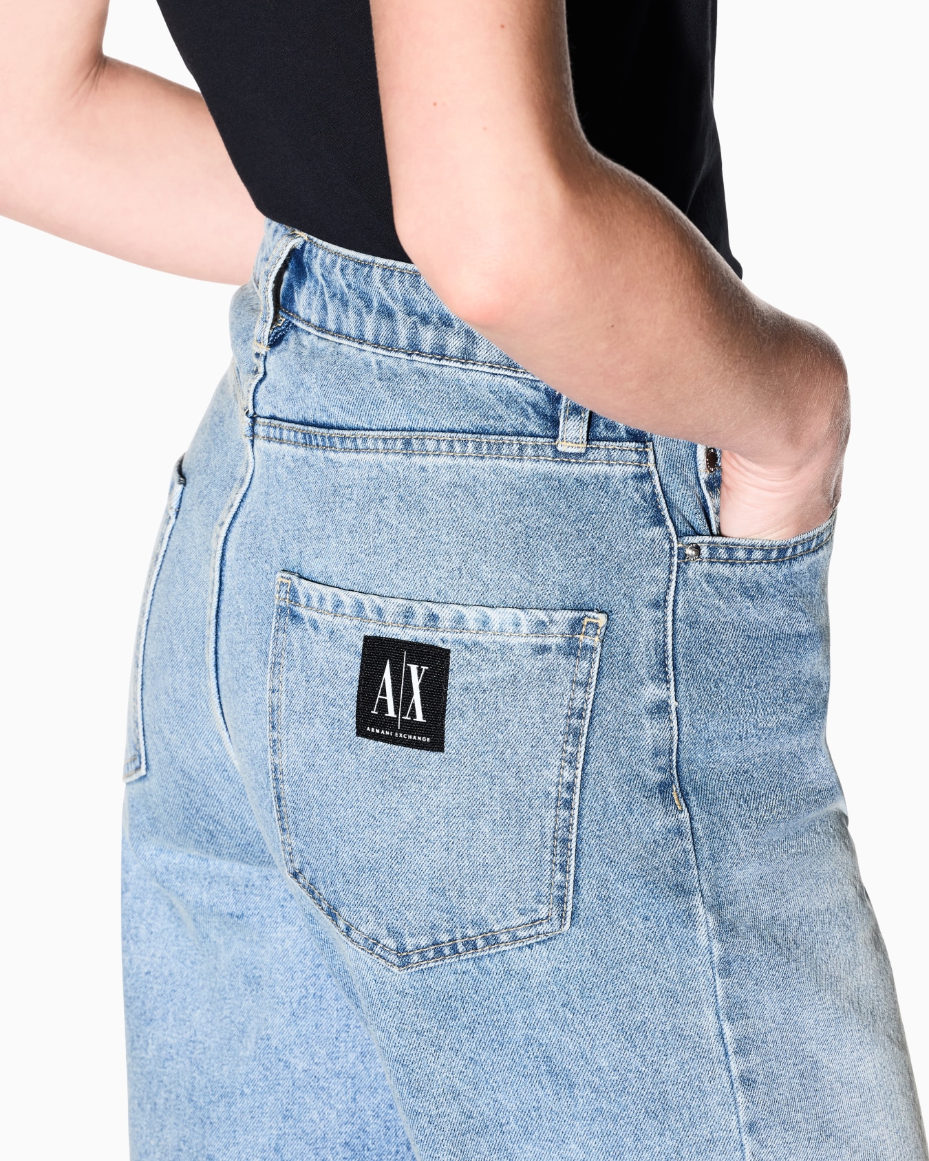 J51 carrot fit jeans in stiff denim with embroidered monogram Slide 6