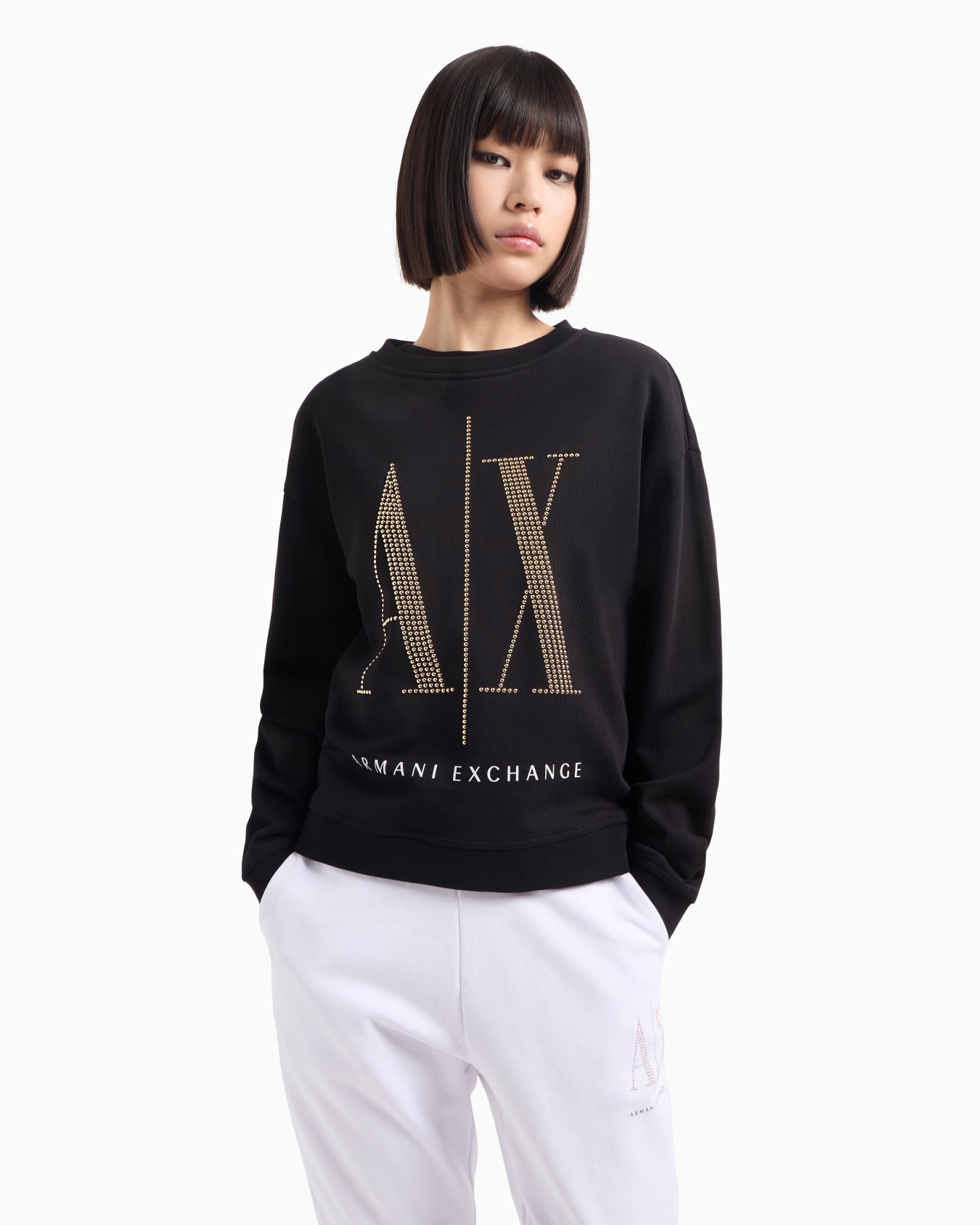 Icon Project French terry sweatshirt with rhinestone logo Slide 1