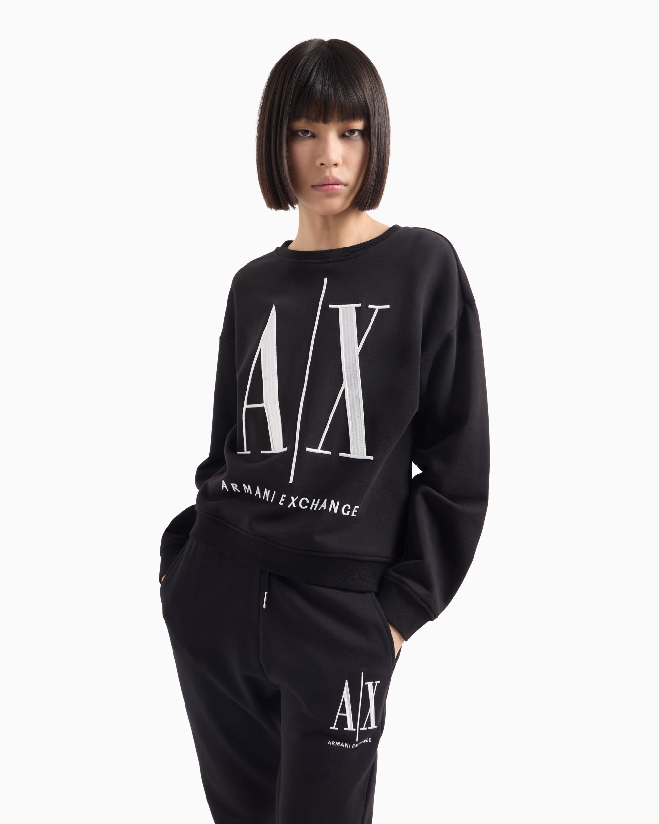 Stretch fabric zip-up hoodie Slide 1