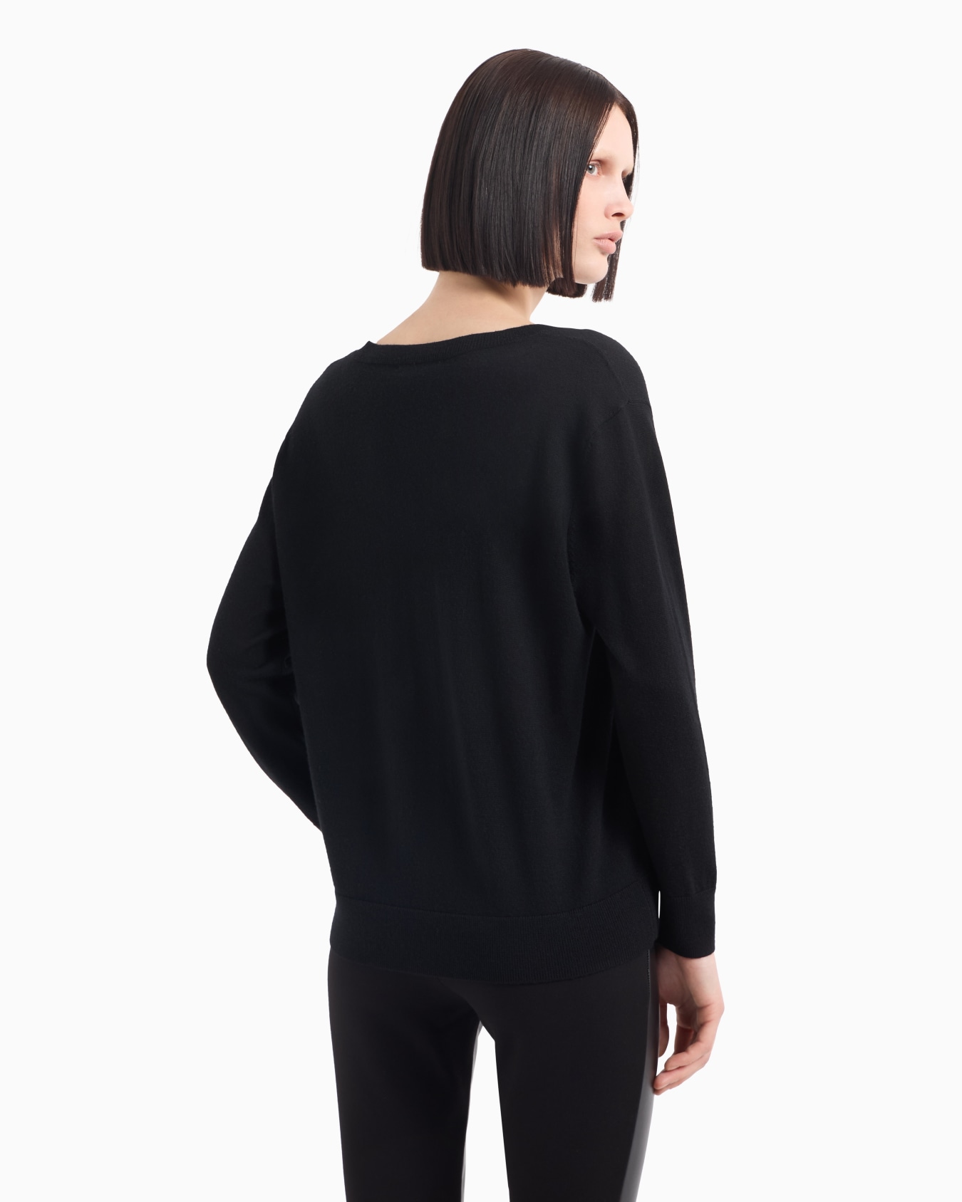Jersey suave con cuello en V Diapositiva 2