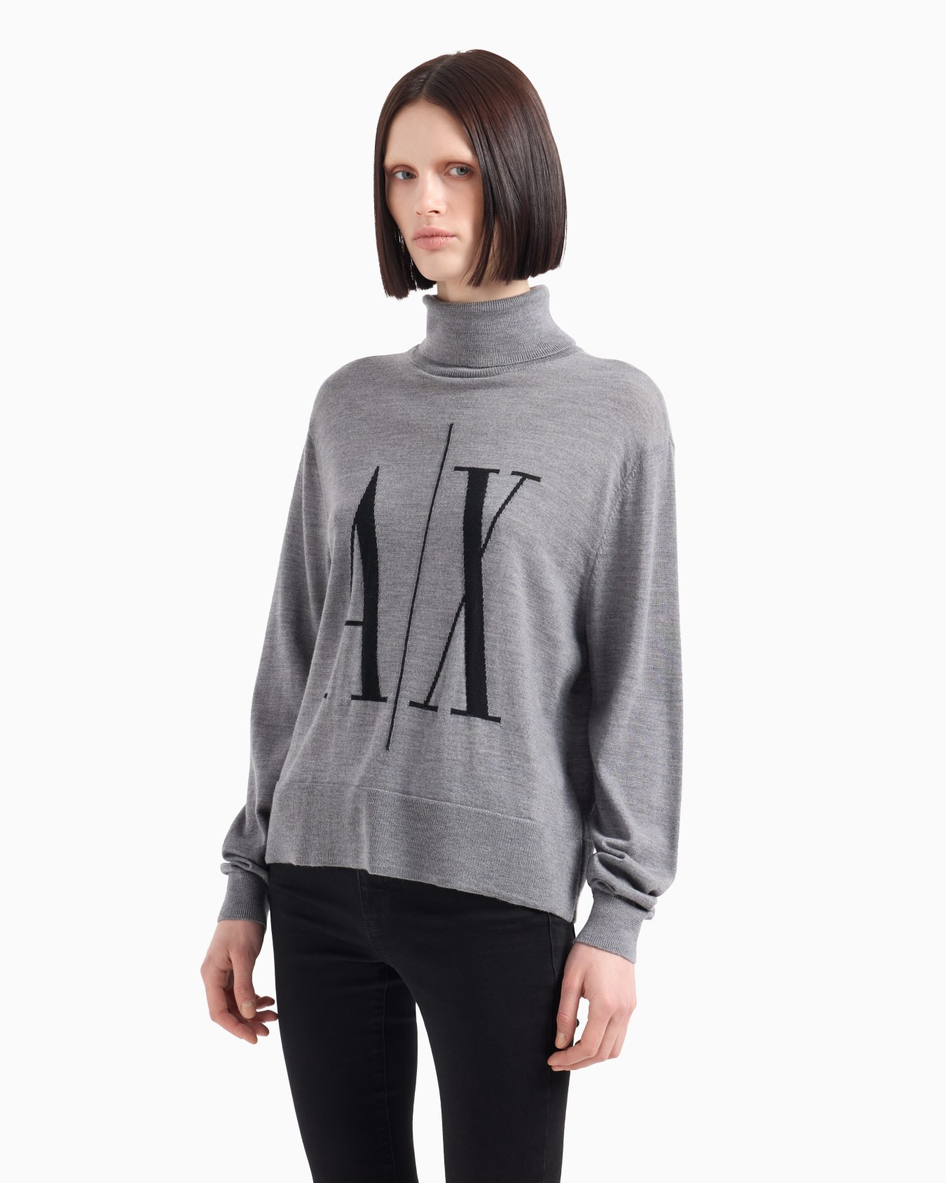 High neck sweater with maxi logo Slide 1