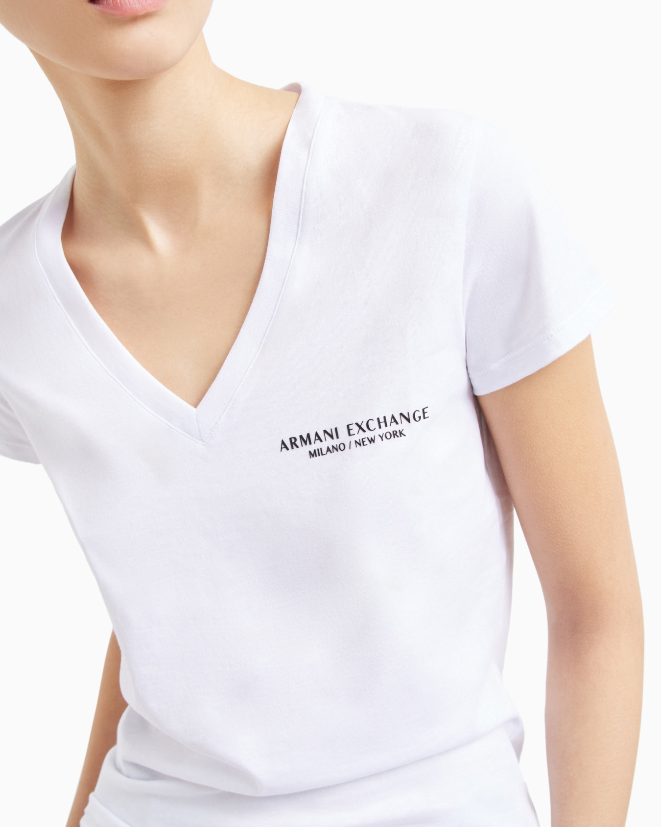 Slim-fit jersey T-shirt with V-neck Slide 4