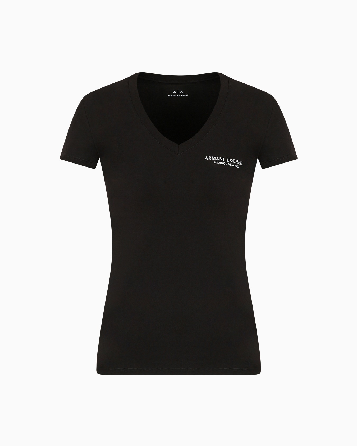 Slim-fit jersey T-shirt with V-neck Slide 0