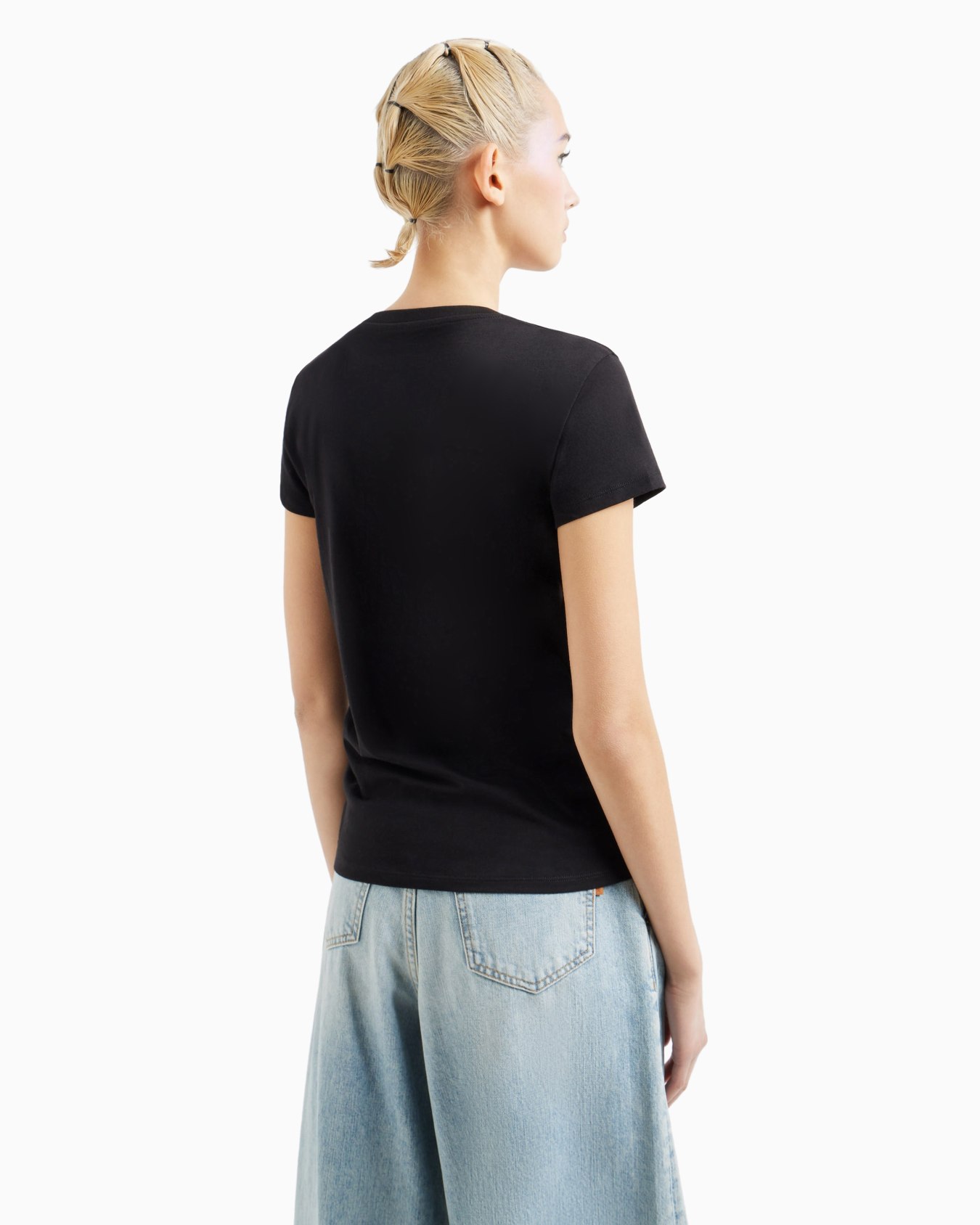 Slim-fit jersey T-shirt with V-neck Slide 2