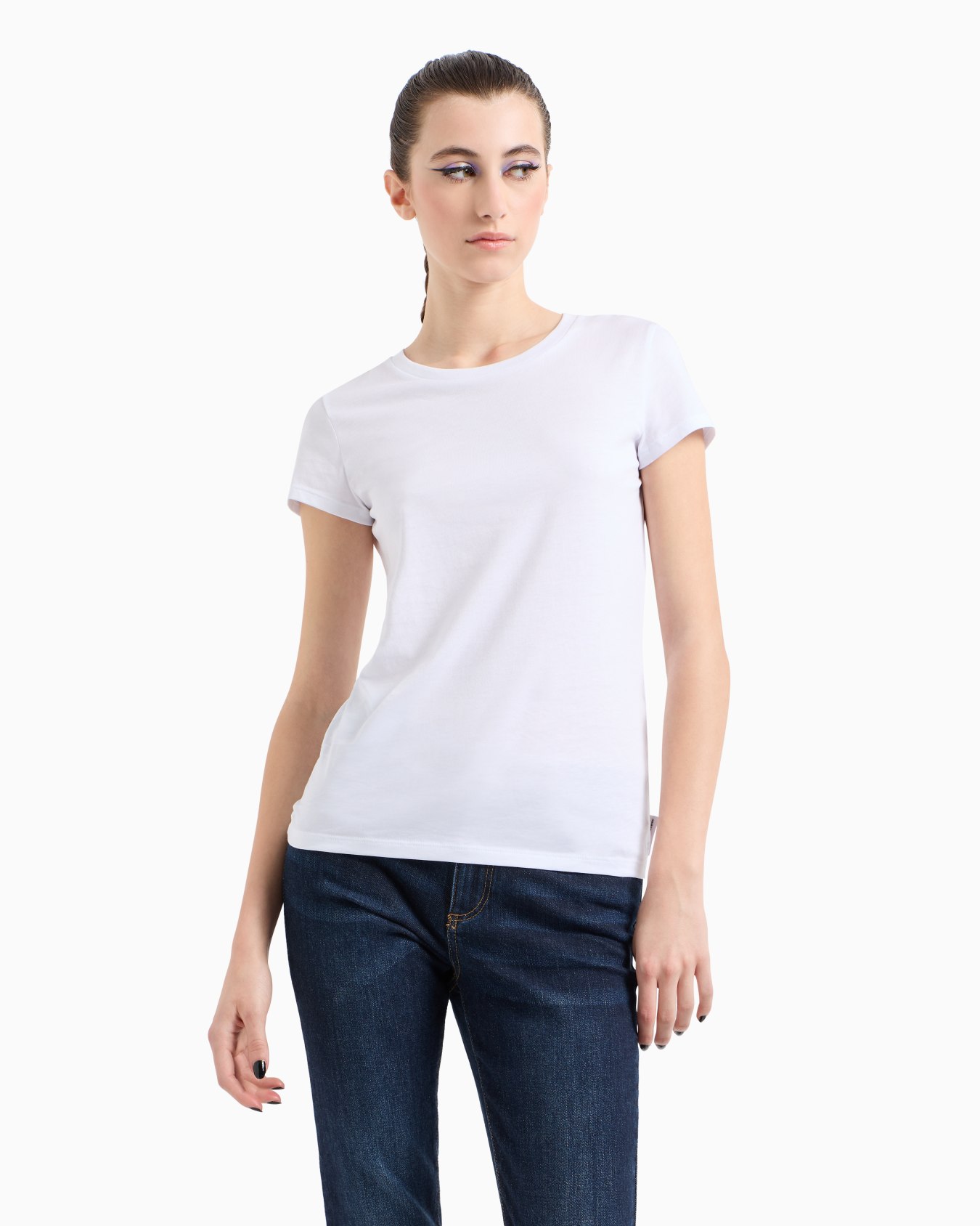 Slim fit T-shirt in pima cotton jersey Slide 3