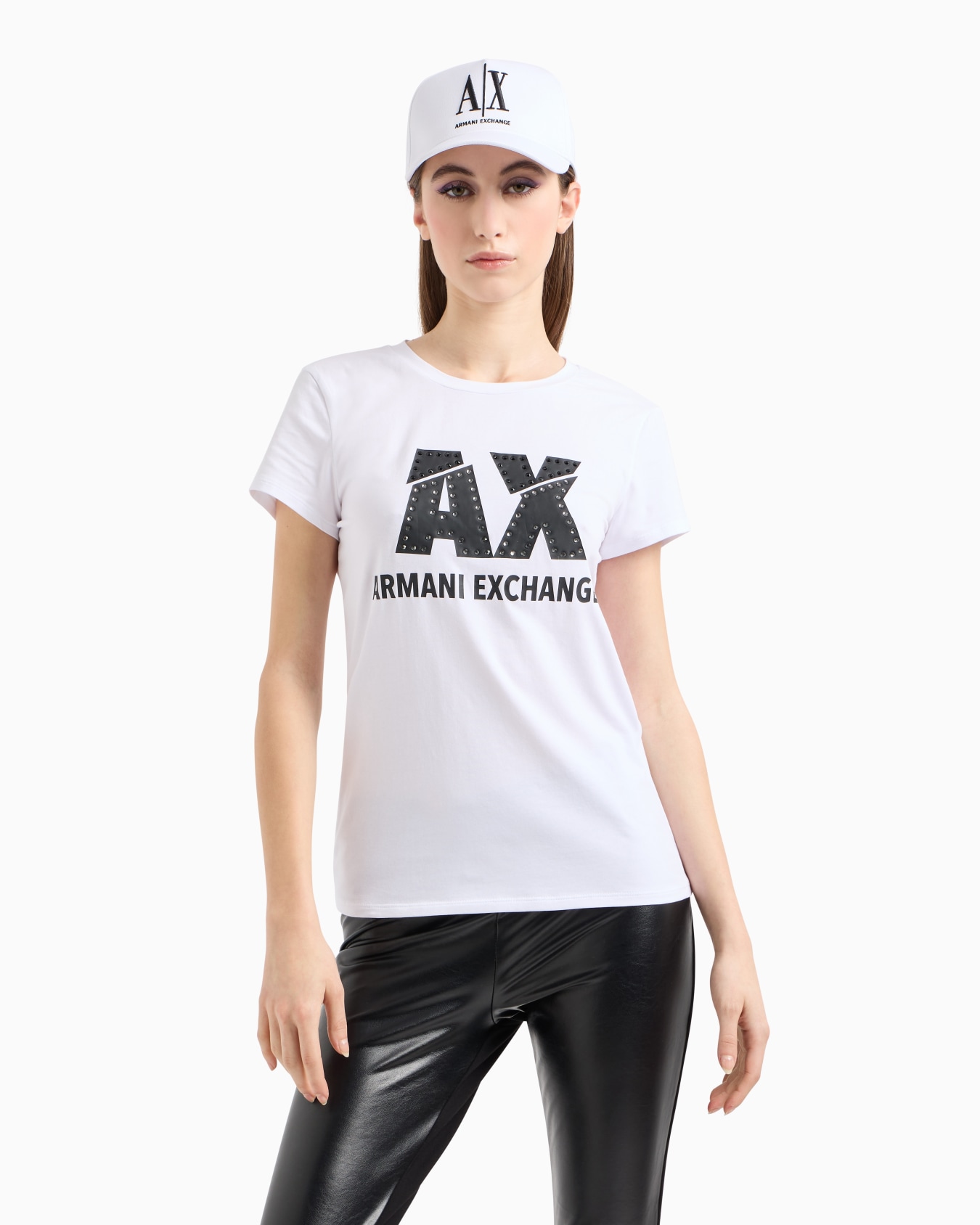 T-shirt coupe slim avec logo en strass Diapositive 3
