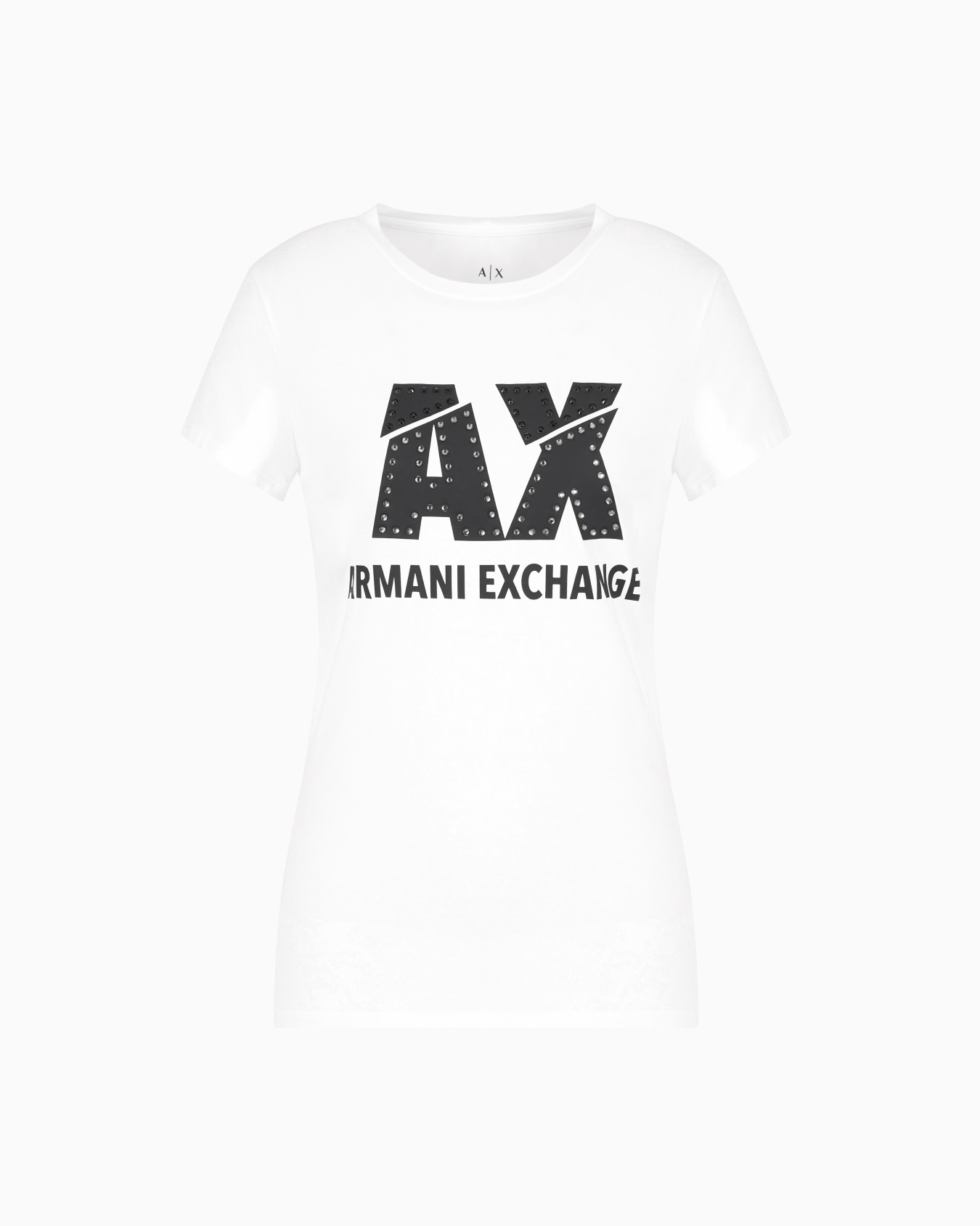 T-shirt coupe slim avec logo en strass Diapositive 0