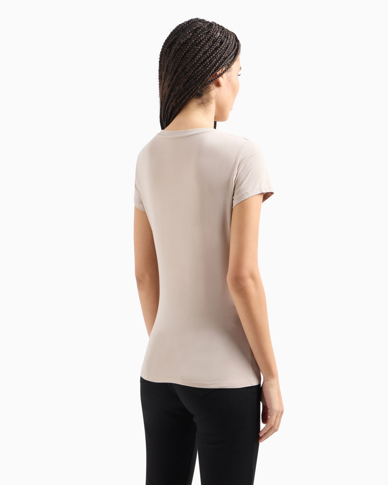 Slim fit T-shirt in stretch cotton jersey Slide 2