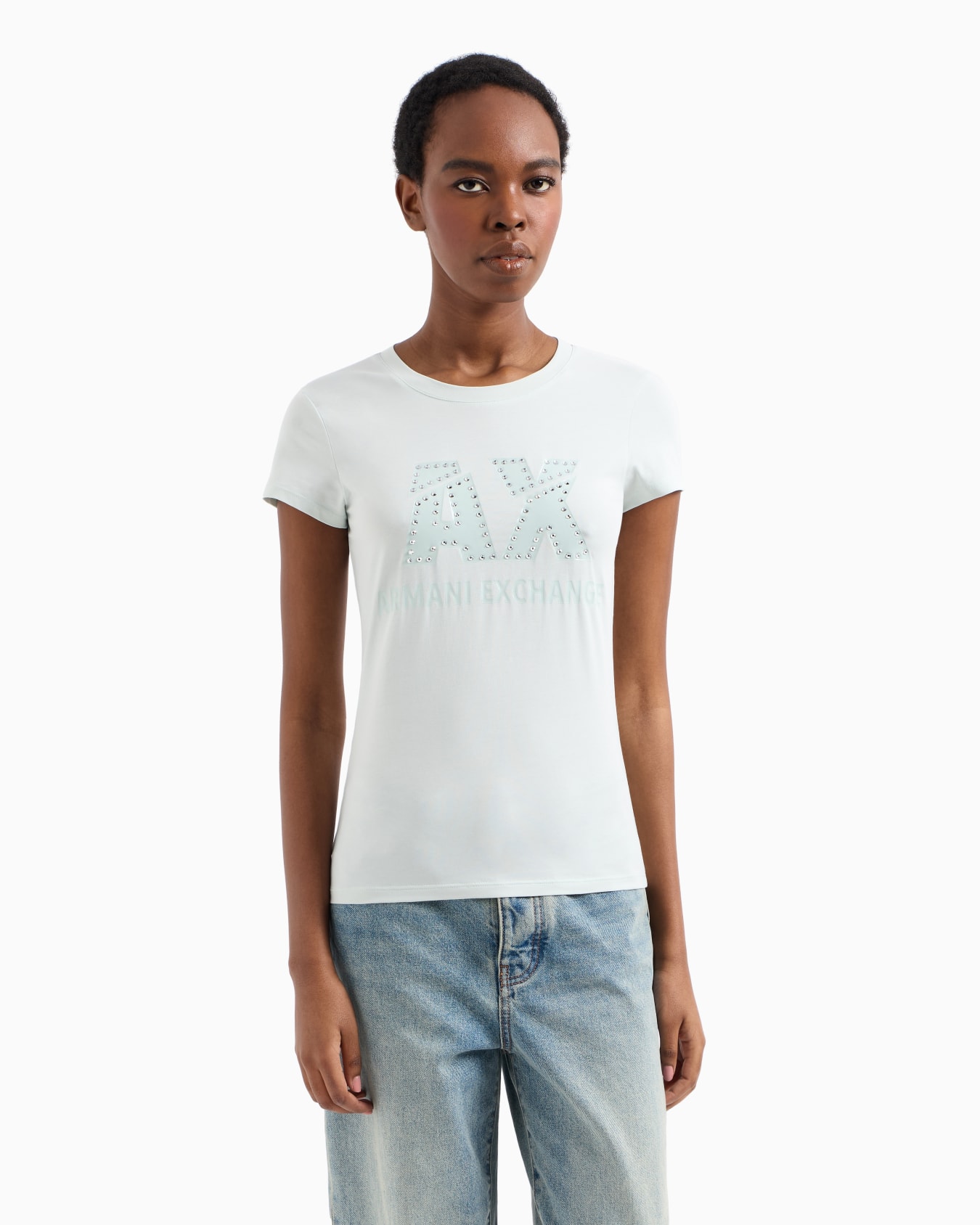 Slim fit T-shirt in stretch cotton jersey Diapositiva 3