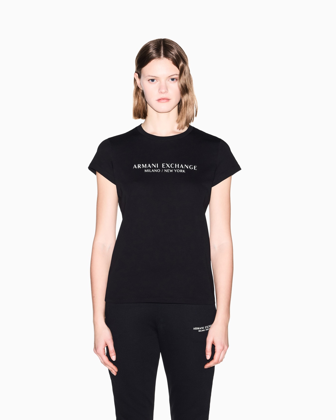 Slim fit T-shirt with Milan New York print Slide 3