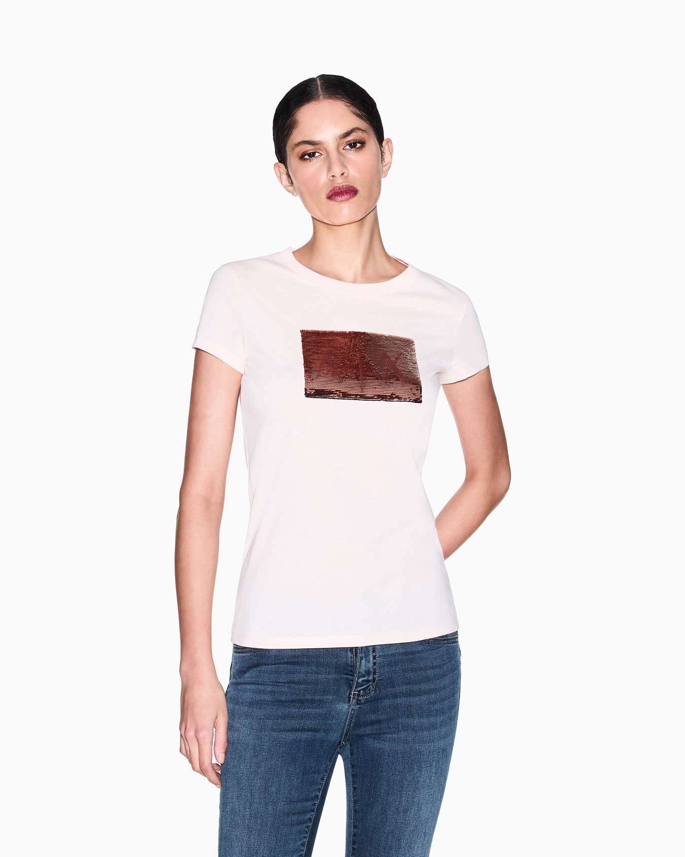 Slim fit T-shirt in stretch cotton jersey Slide 2