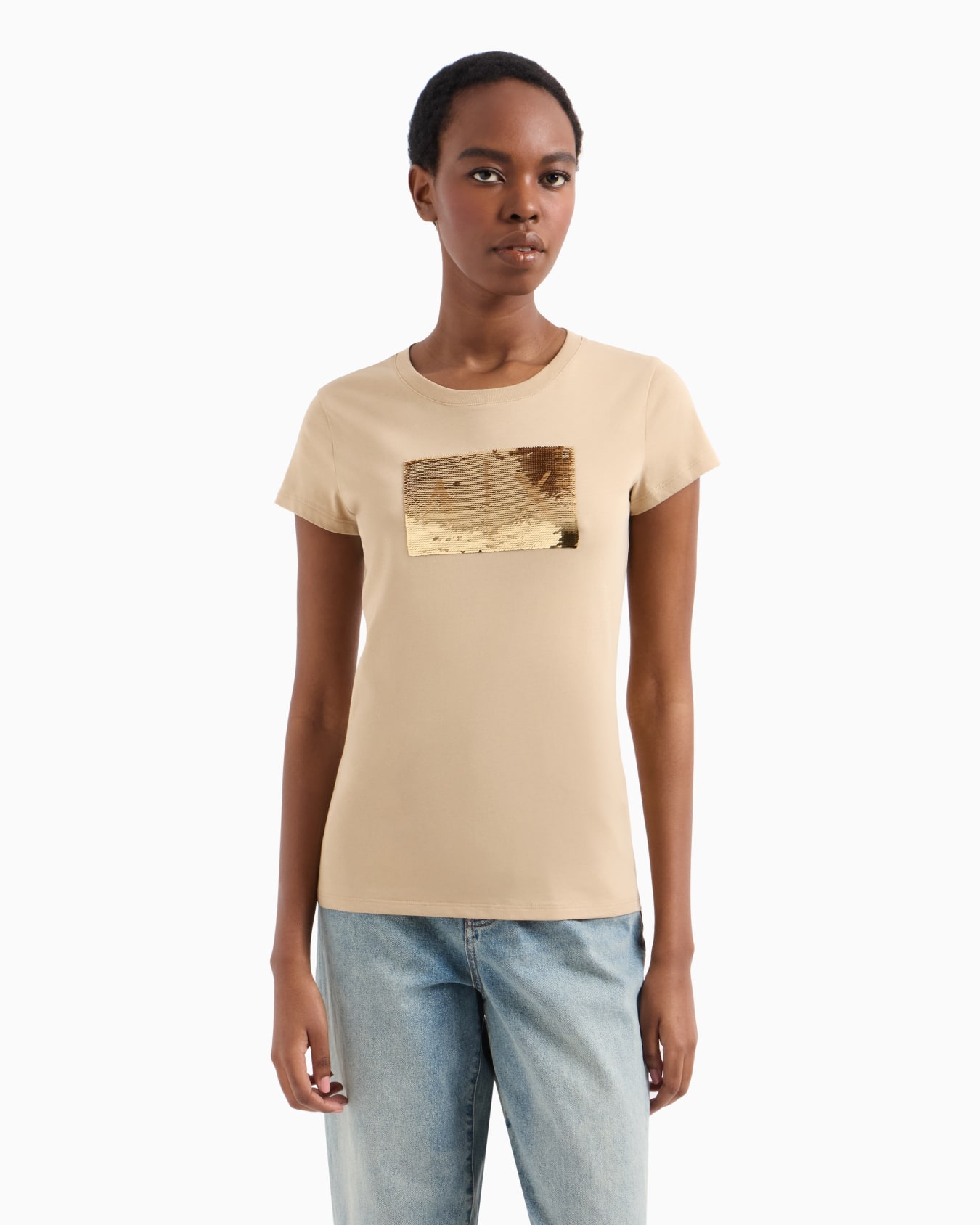 Slim fit T-shirt in stretch cotton jersey Slide 3