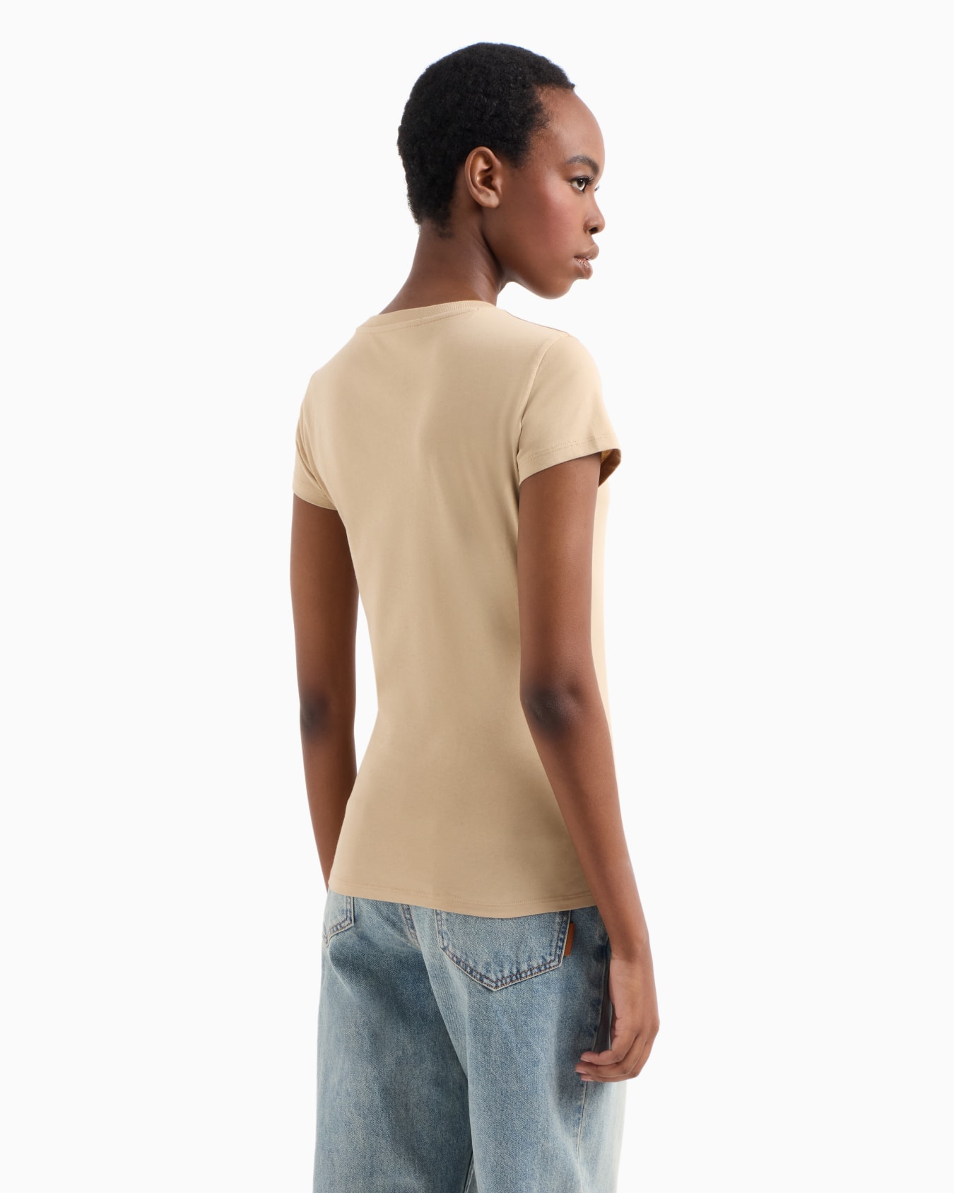 Slim fit T-shirt in stretch cotton jersey Slide 2