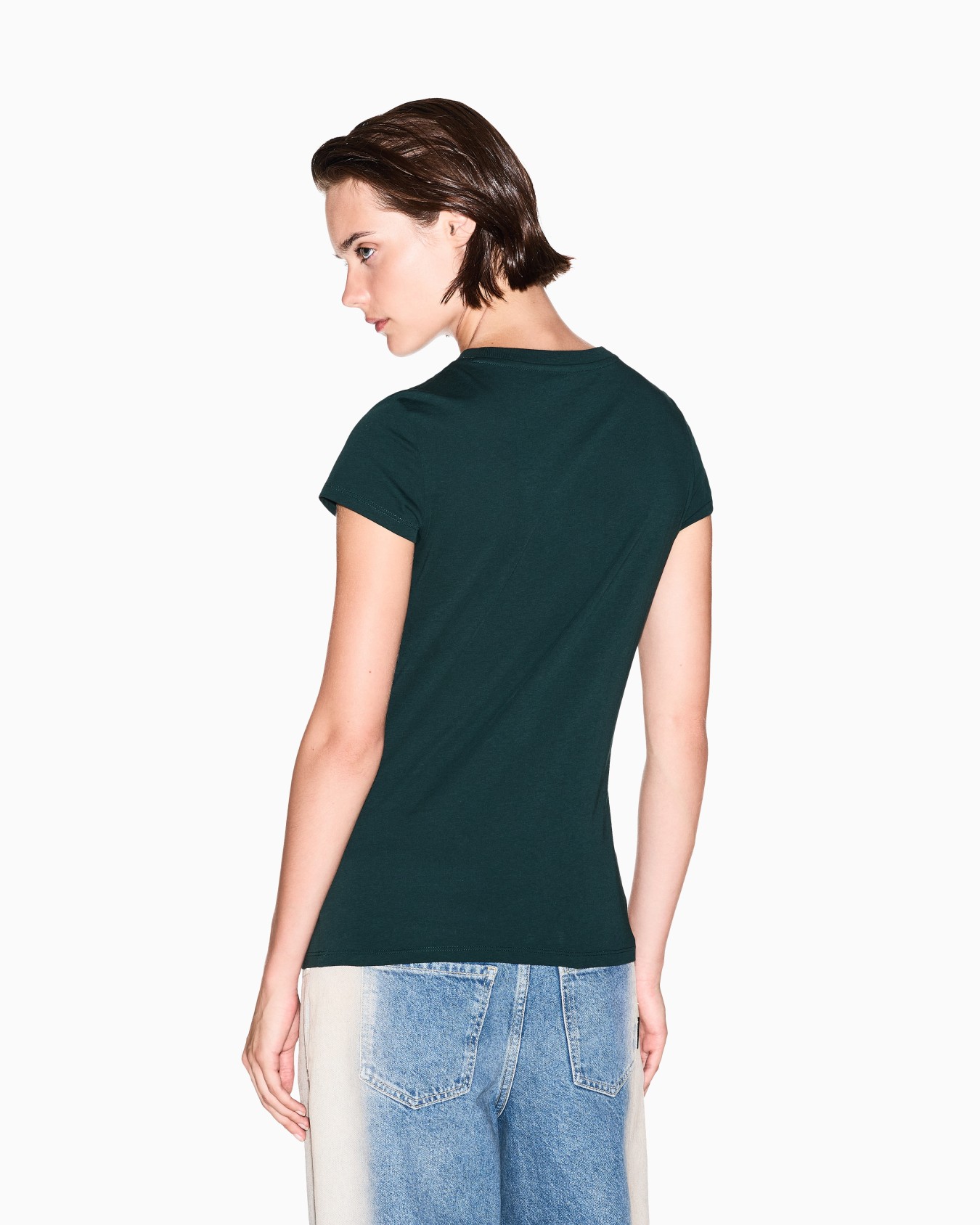 Slim fit T-shirt in stretch cotton jersey Slide 2