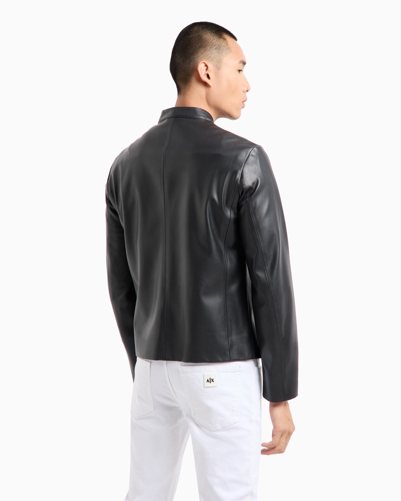 Faux leather jacket with zip Slide 2