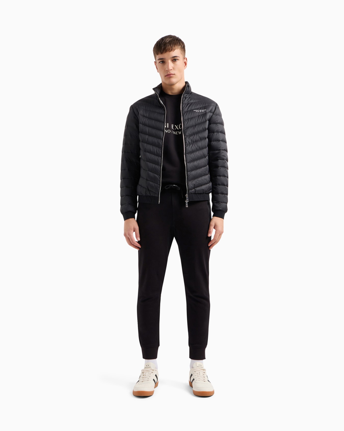 Double-faced padded jacket with zip Slide 1