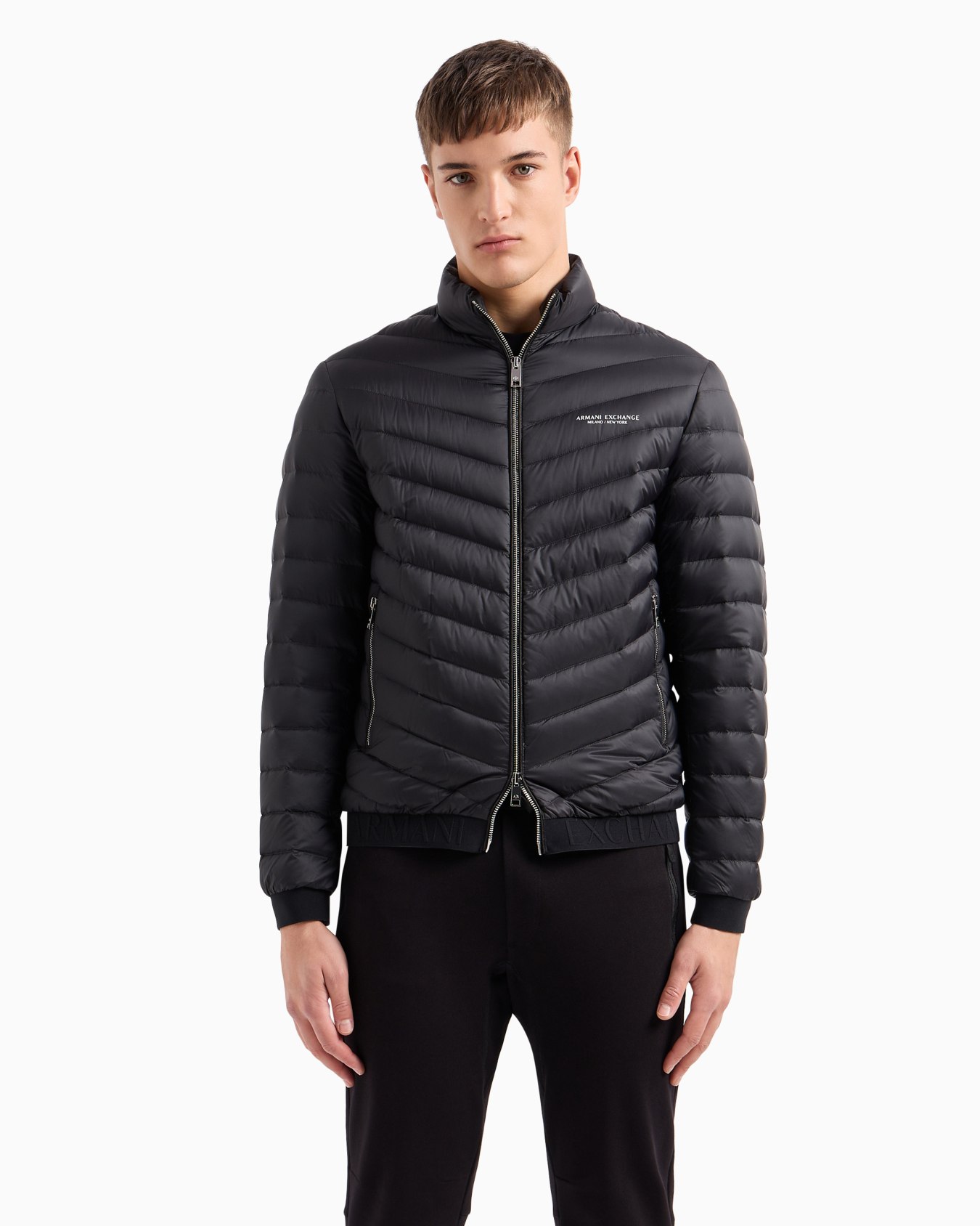 Double-faced padded jacket with zip Slide 3