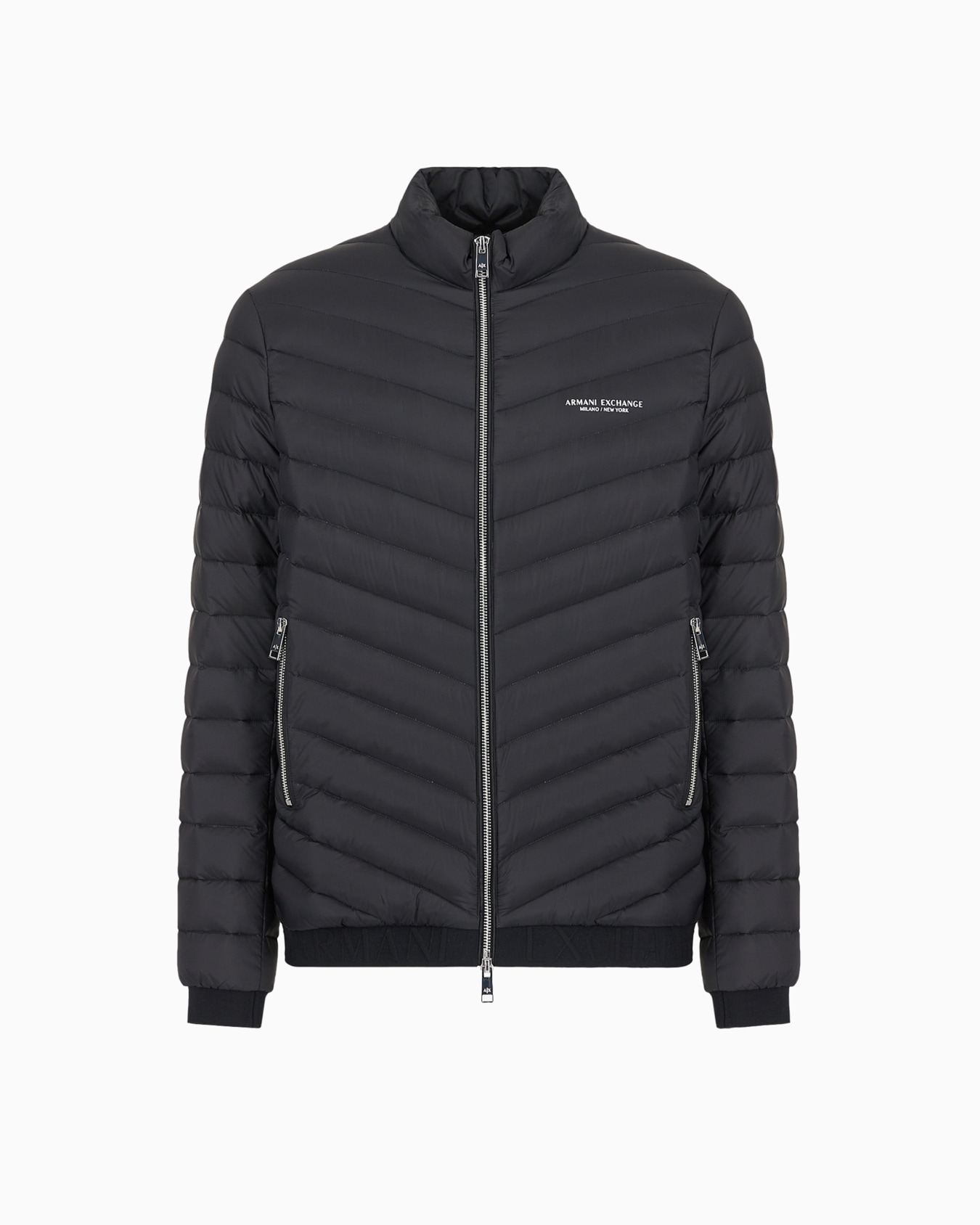 Double-faced padded jacket with zip Slide 0