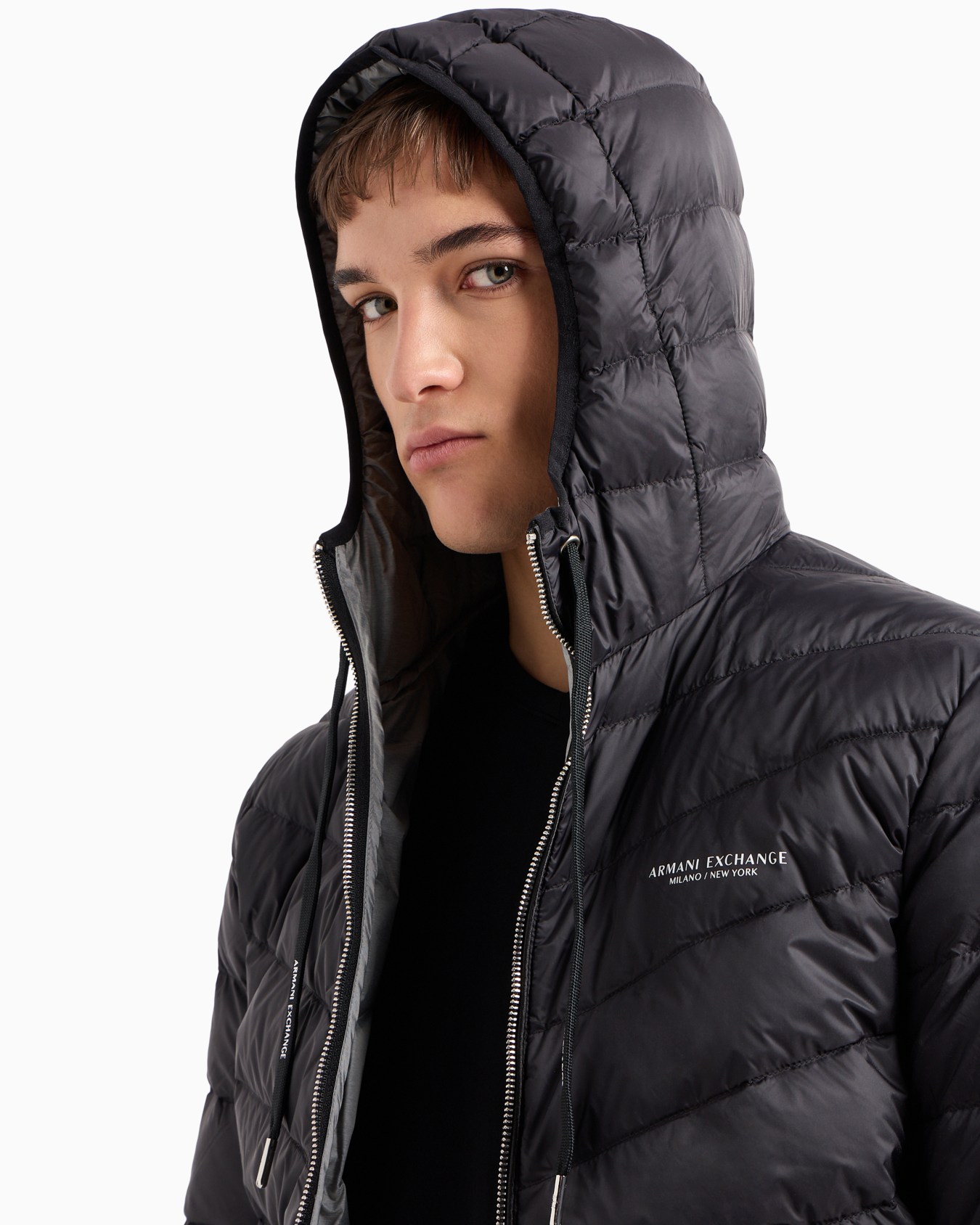 Full zip down jacket with hood Slide 4