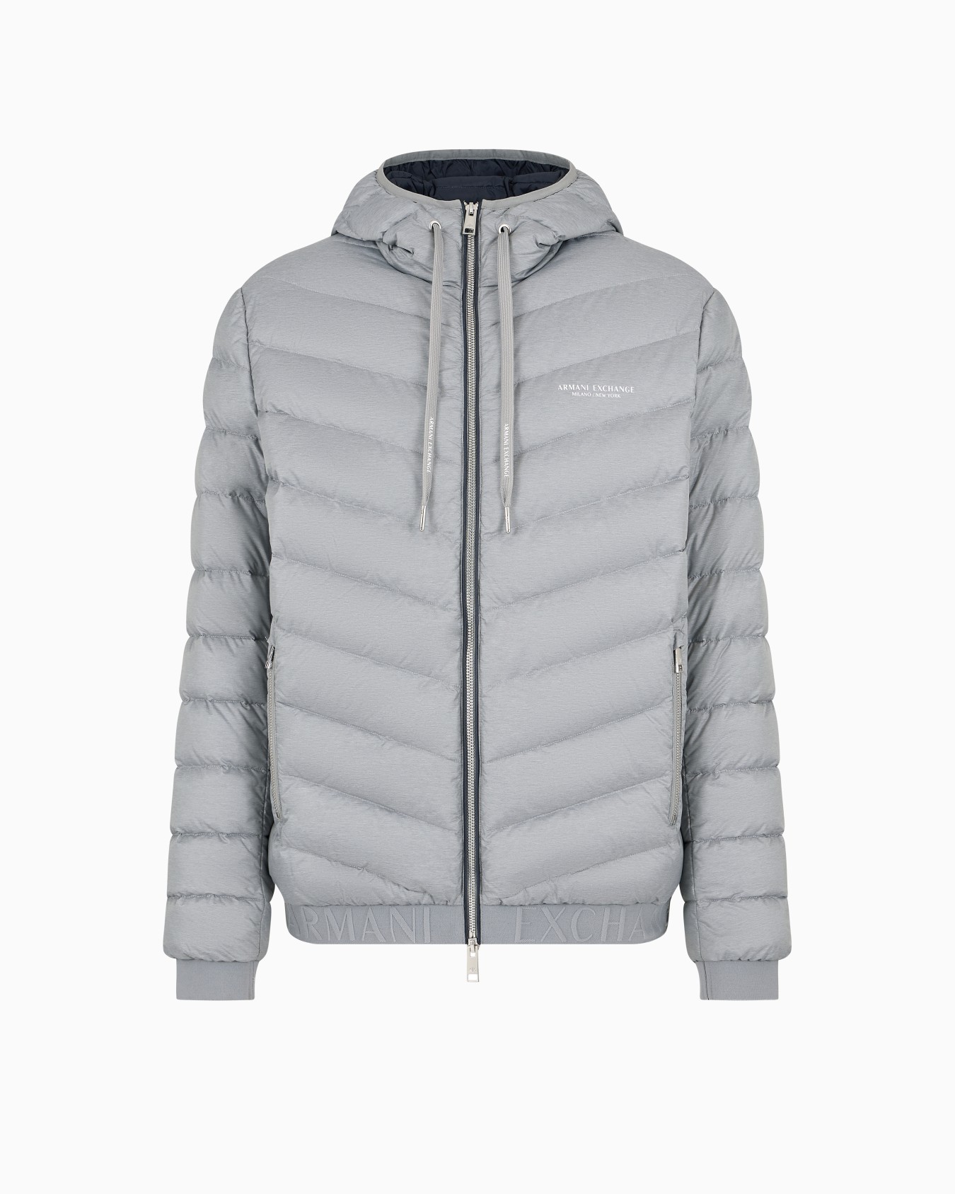 Full zip down jacket with hood Slide 0