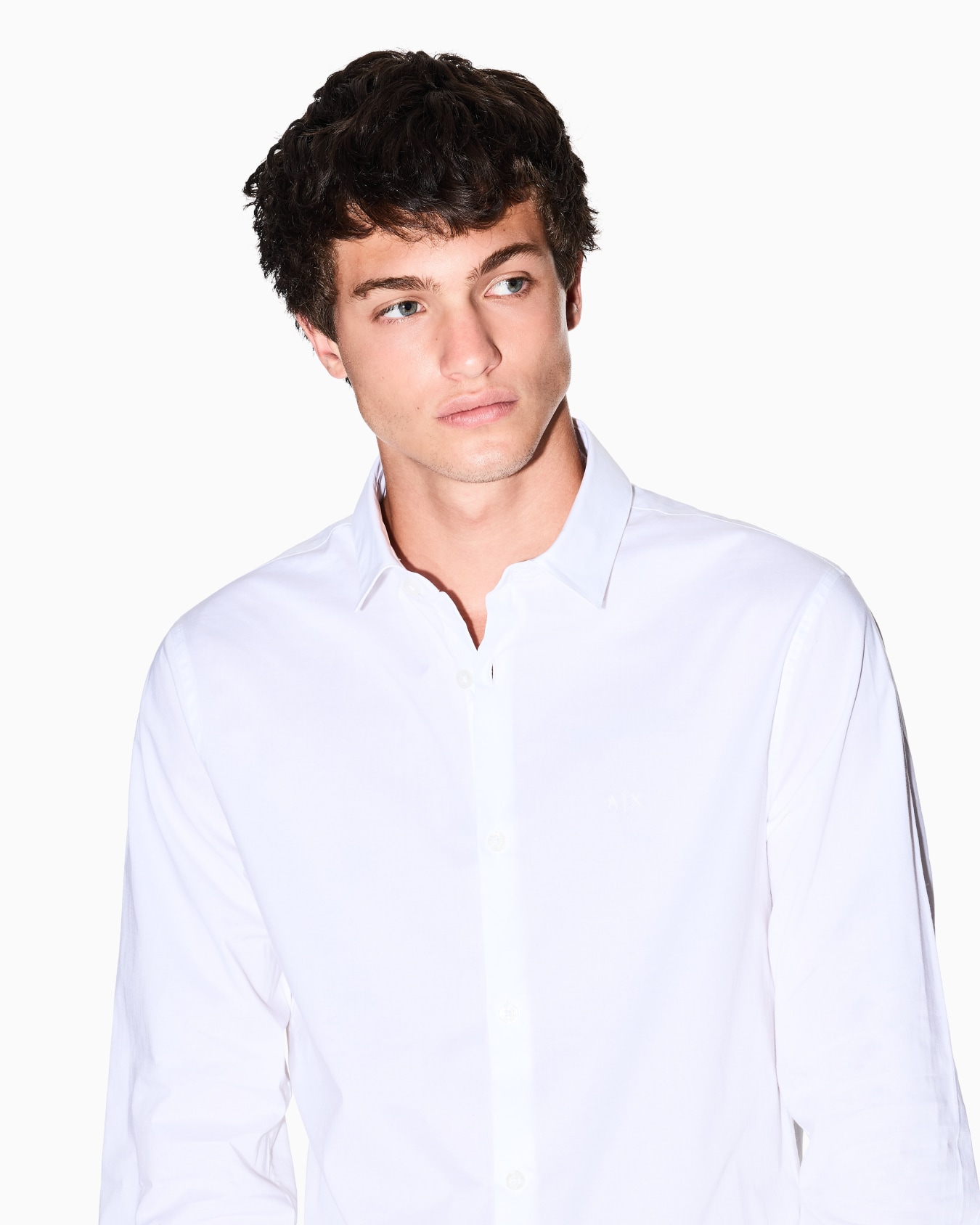 Slim fit shirt in stretch cotton poplin Slide 4