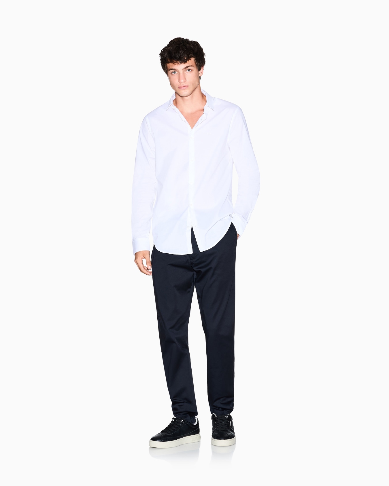 Classic Slim Fit Stretch Poplin Shirt Slide 1