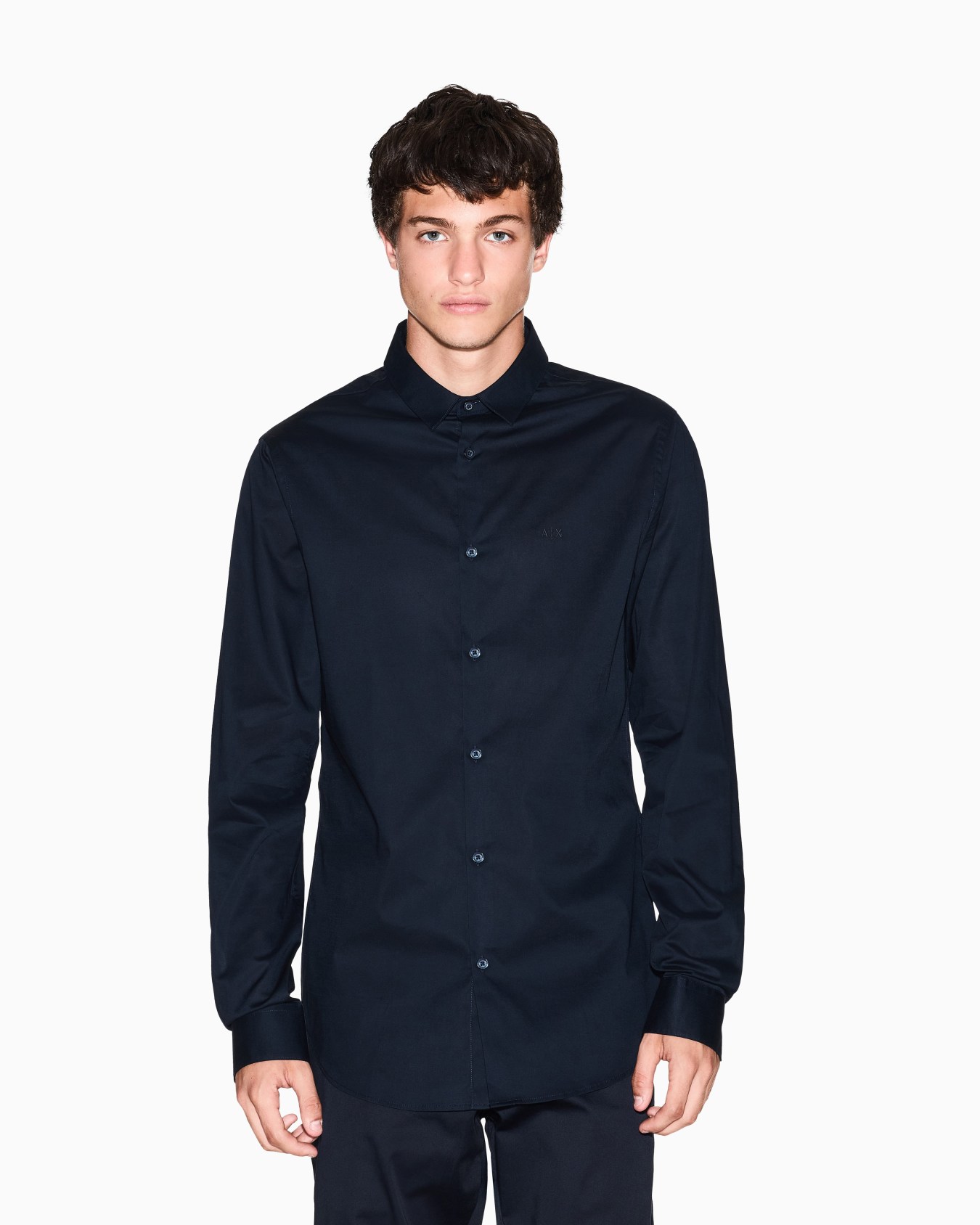 Classic Slim Fit Stretch Poplin Shirt Slide 3