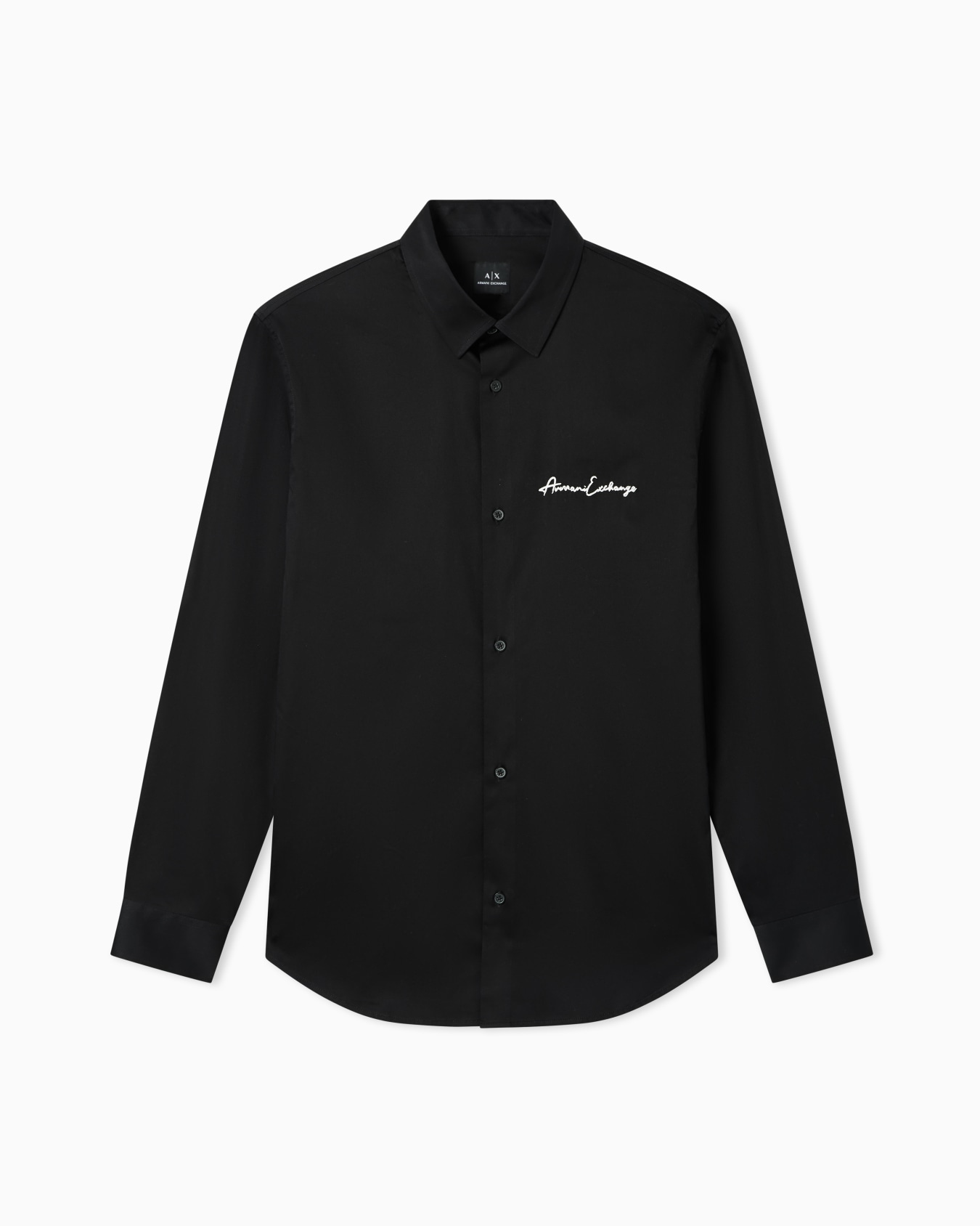 Regular fit shirt in stretch satin cotton Slide 0