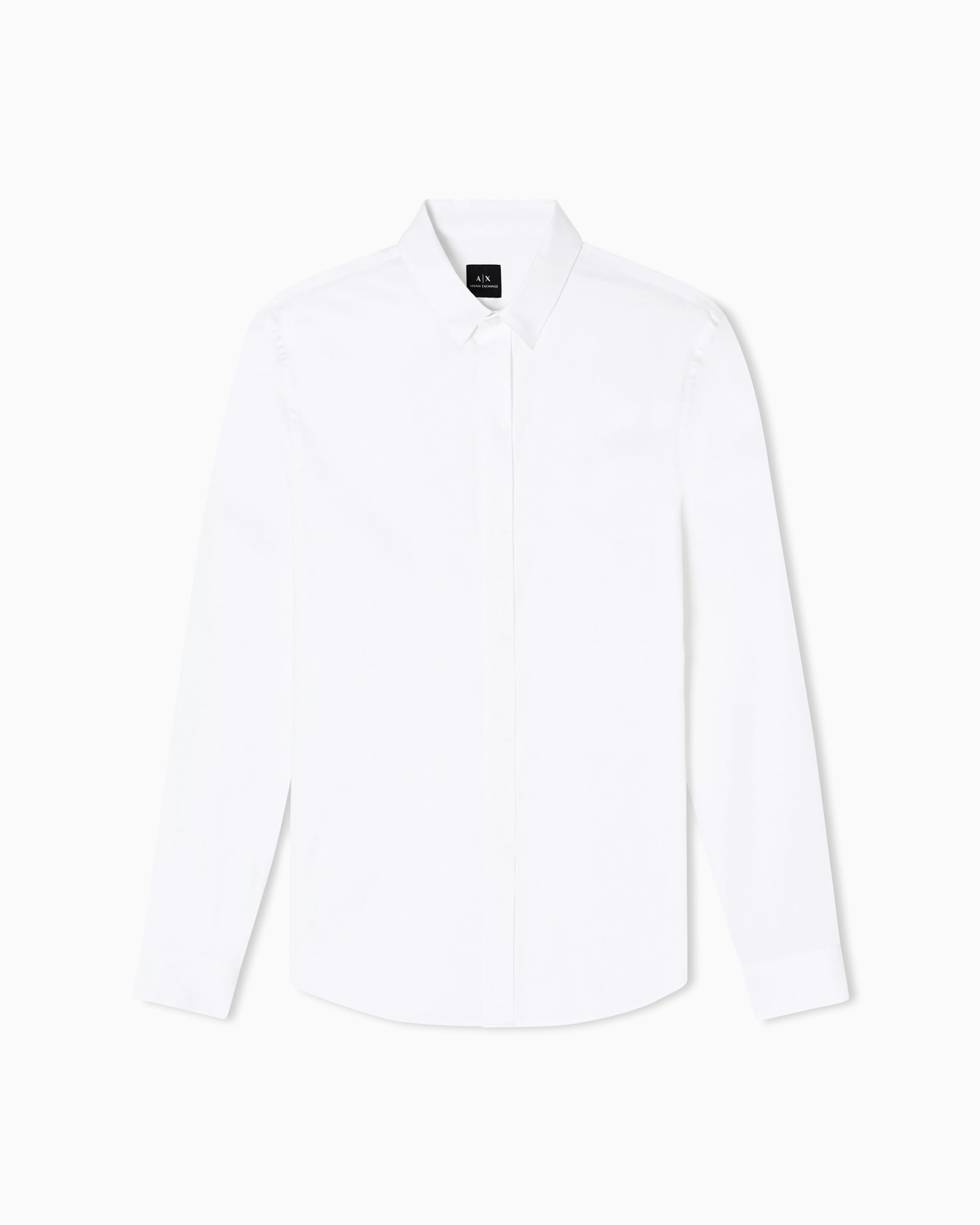 Camisa clásica de satén de algodón elástico Diapositiva 0