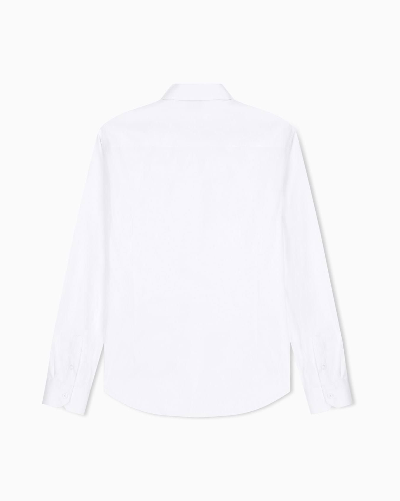 Slim-fit dress shirt in stretch cotton satin Essential Slide 3