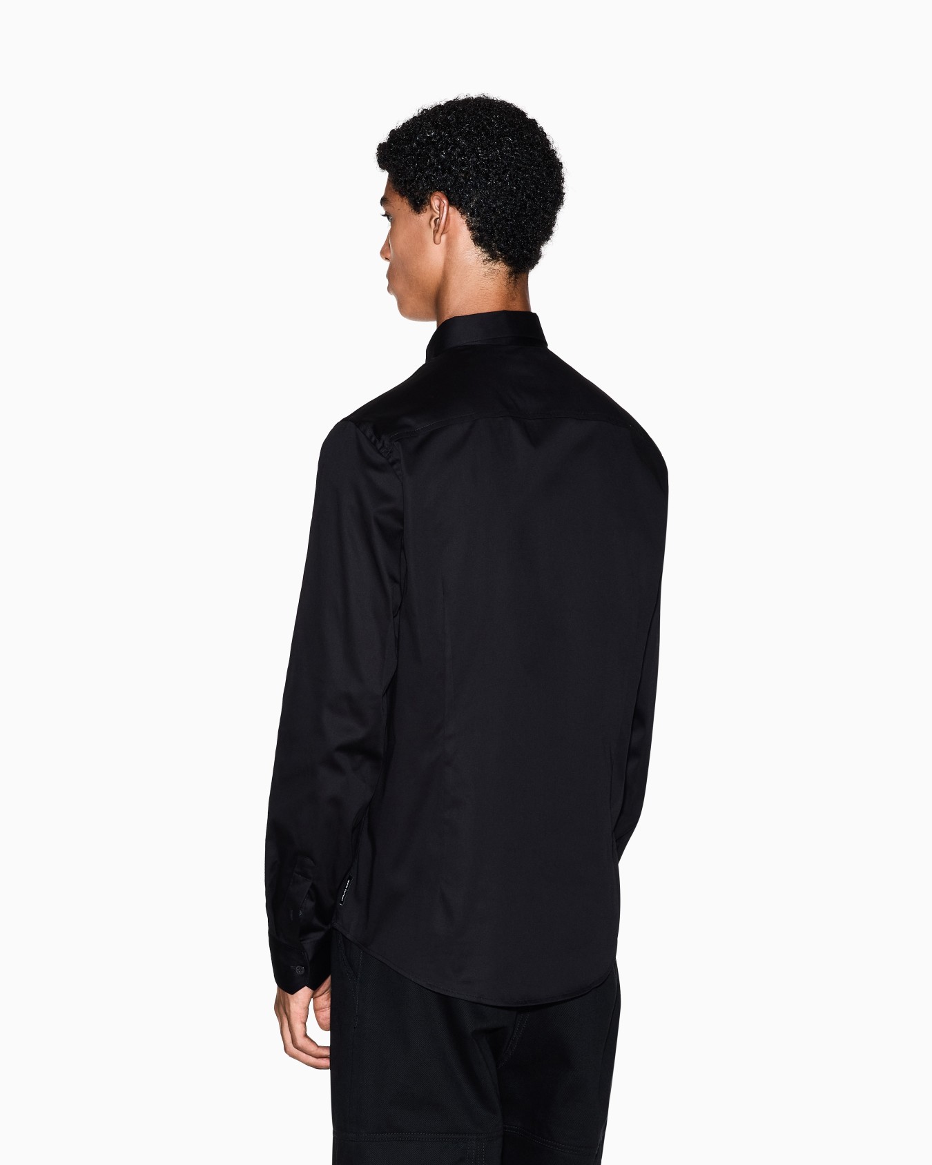 Camicia Classica in Satin di Cotone Stretch Slide 5