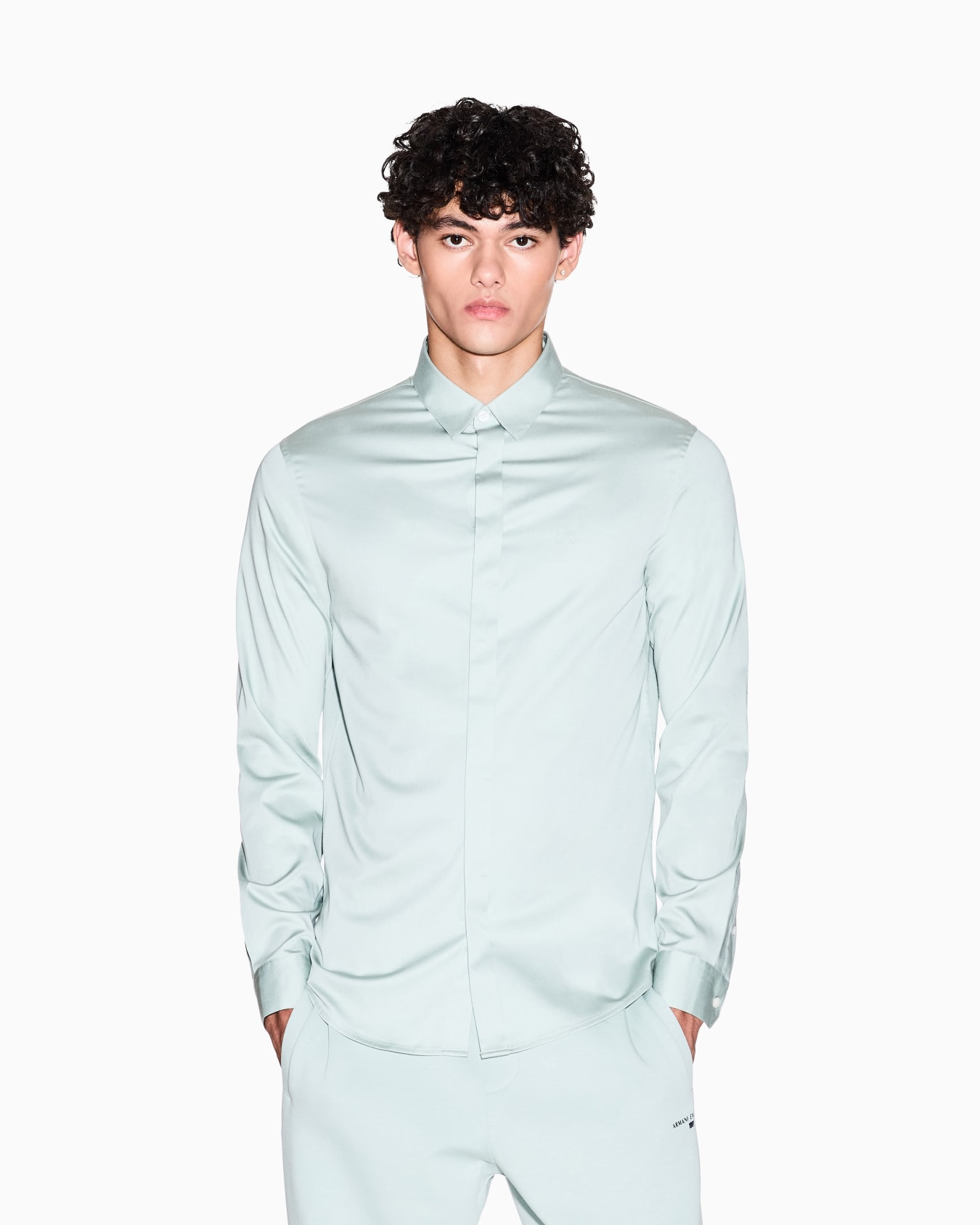 Slim fit cotton shirt Diapositiva 3