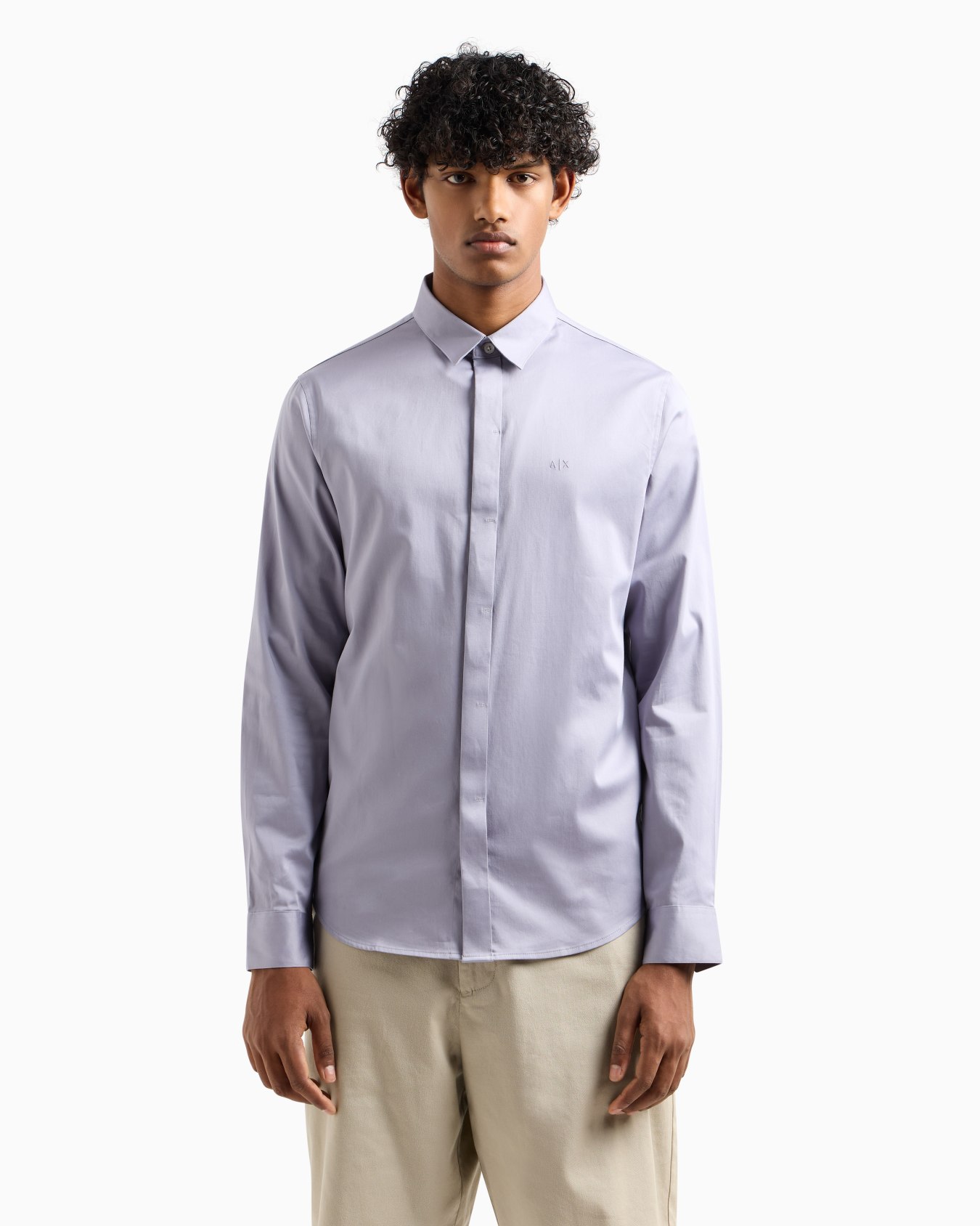 Slim fit cotton shirt Diapositiva 3