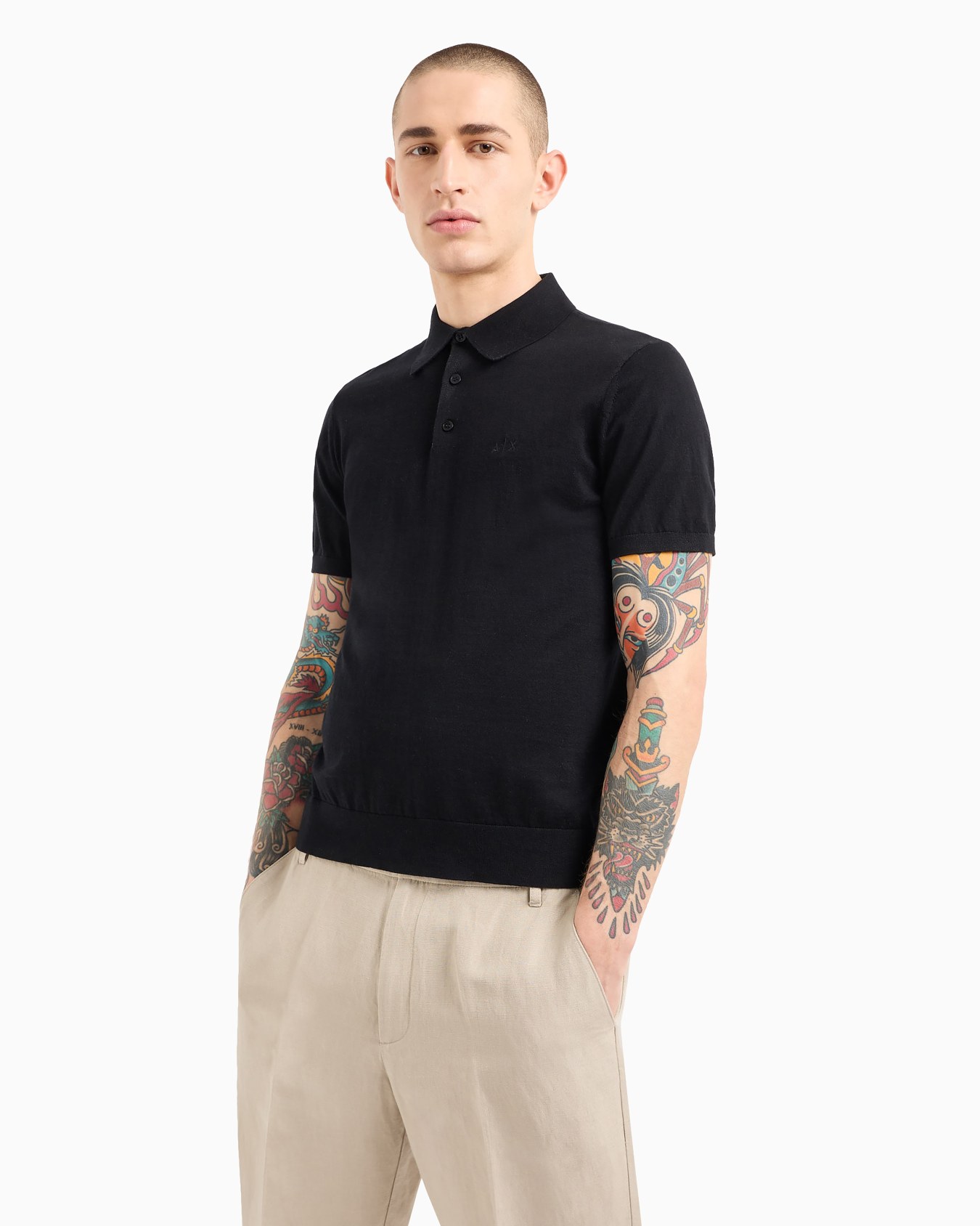 Pique polo shirt with contrasting details Slide 1