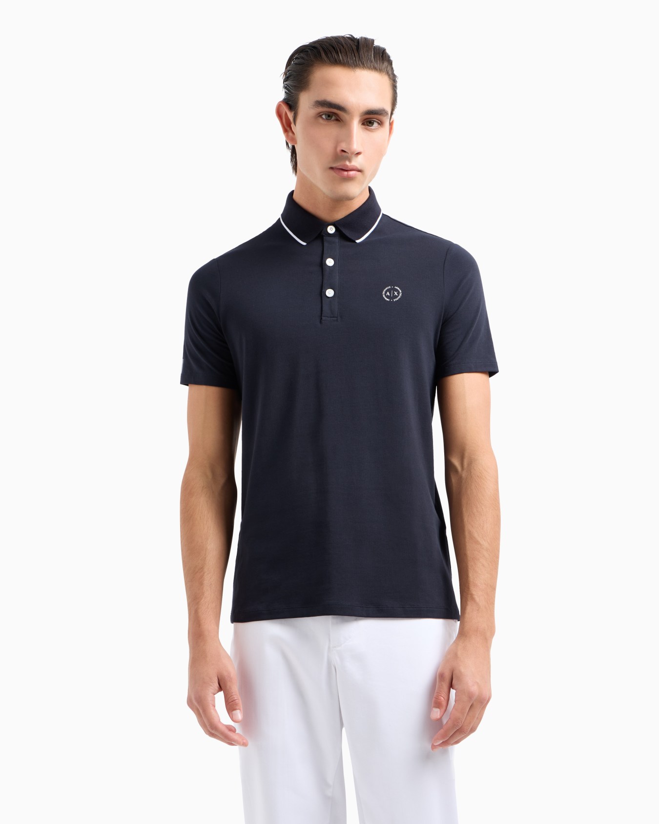 Polo en piqué avec logo Diapositive 3