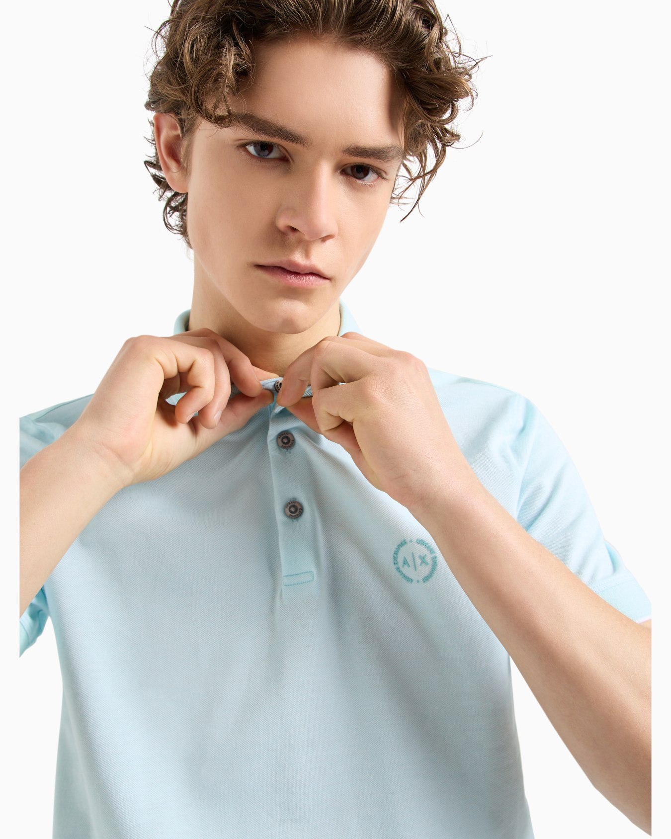 Cotton polo with contrasting details Slide 4